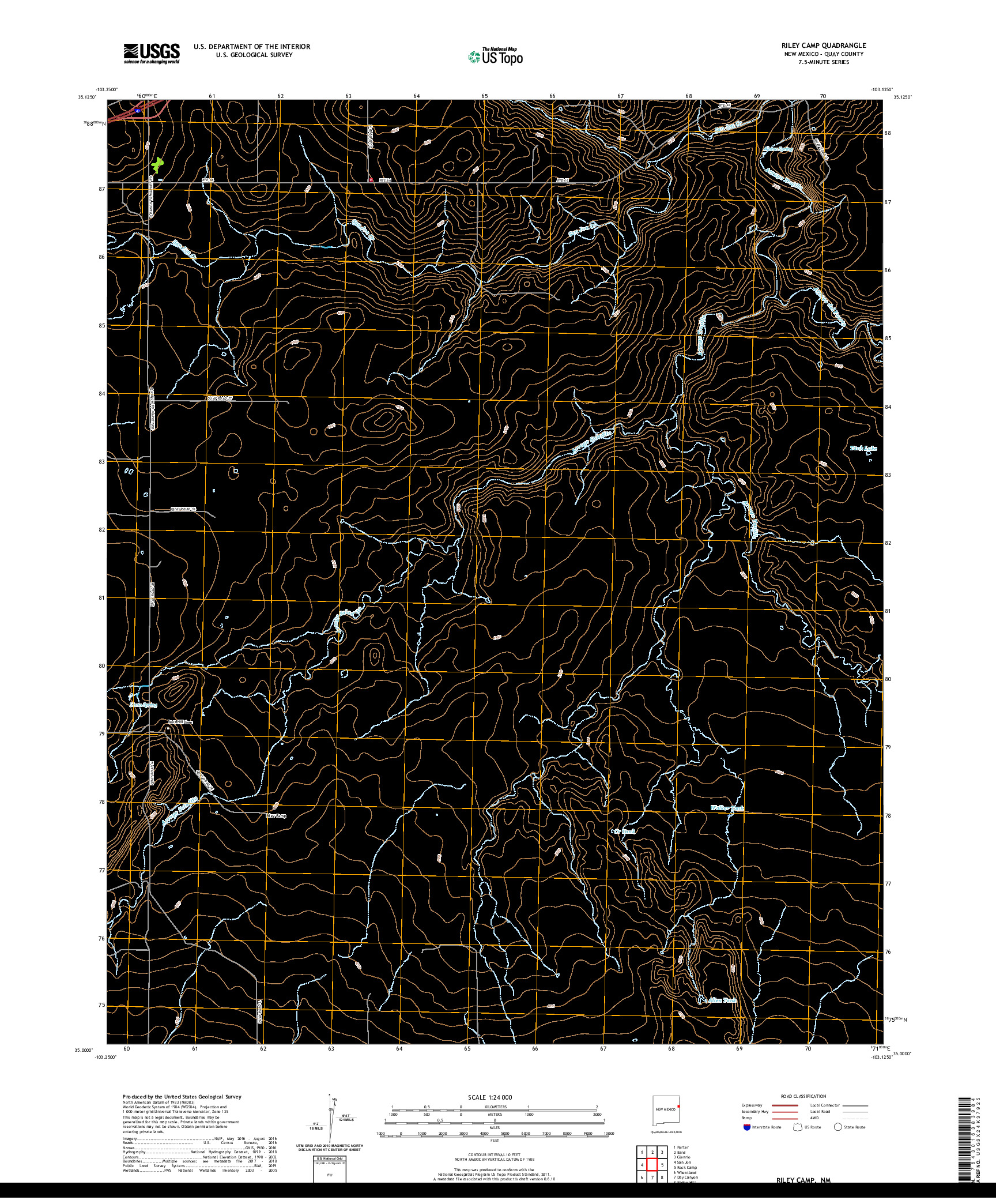 USGS US TOPO 7.5-MINUTE MAP FOR RILEY CAMP, NM 2020