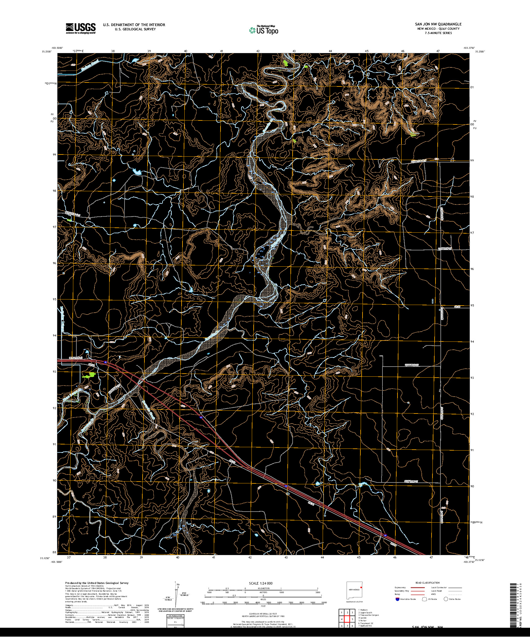 USGS US TOPO 7.5-MINUTE MAP FOR SAN JON NW, NM 2020