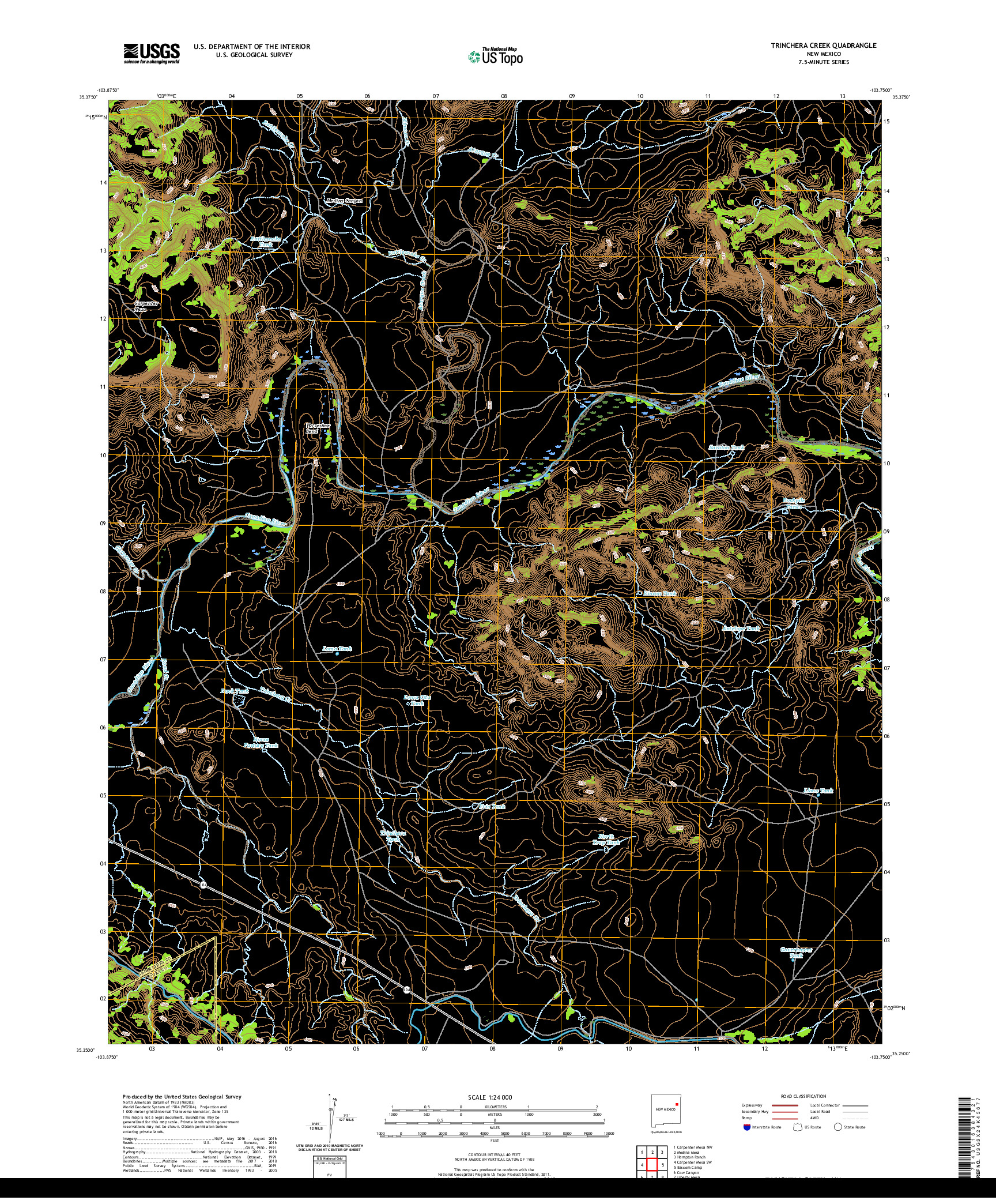USGS US TOPO 7.5-MINUTE MAP FOR TRINCHERA CREEK, NM 2020