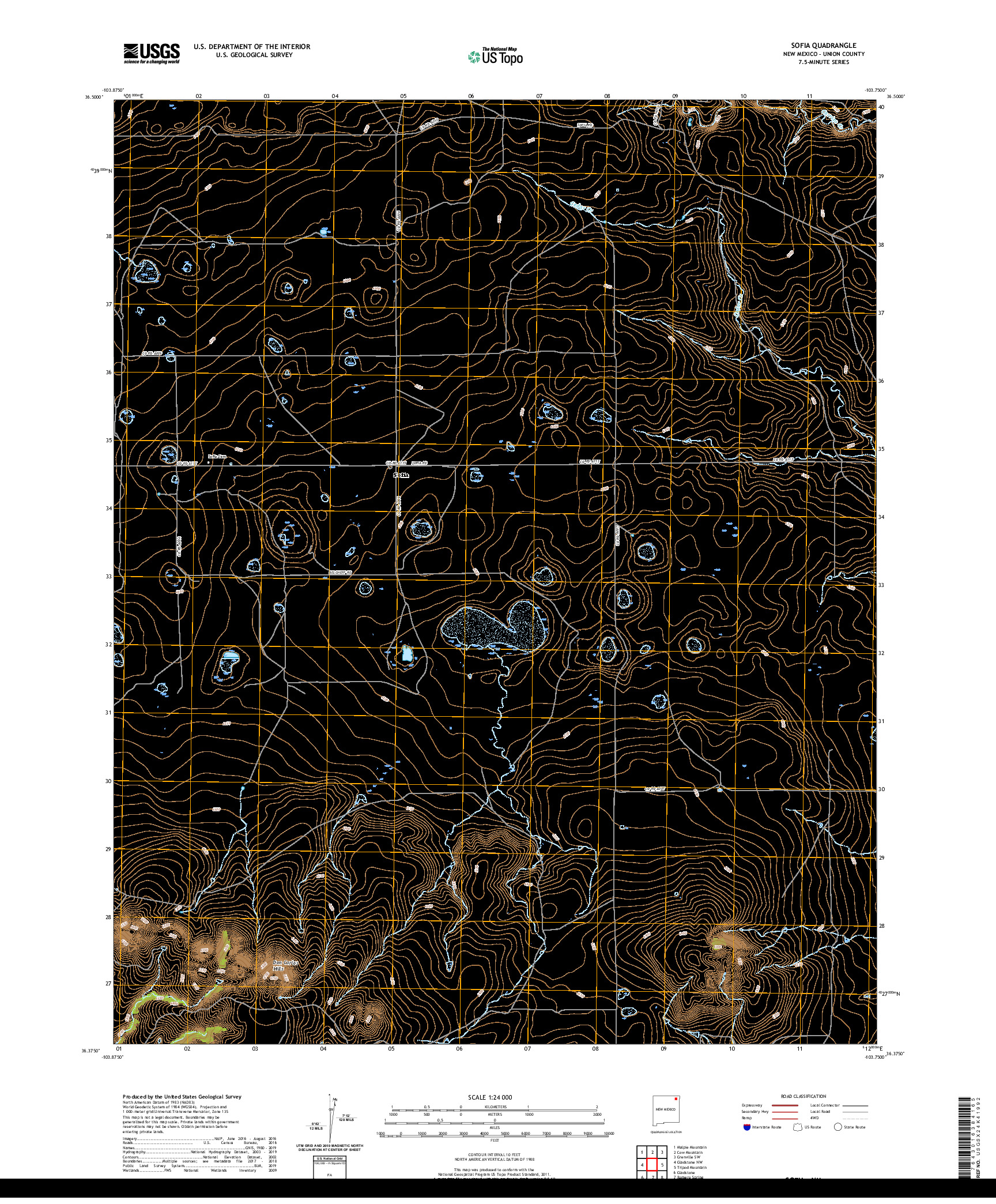 USGS US TOPO 7.5-MINUTE MAP FOR SOFIA, NM 2020