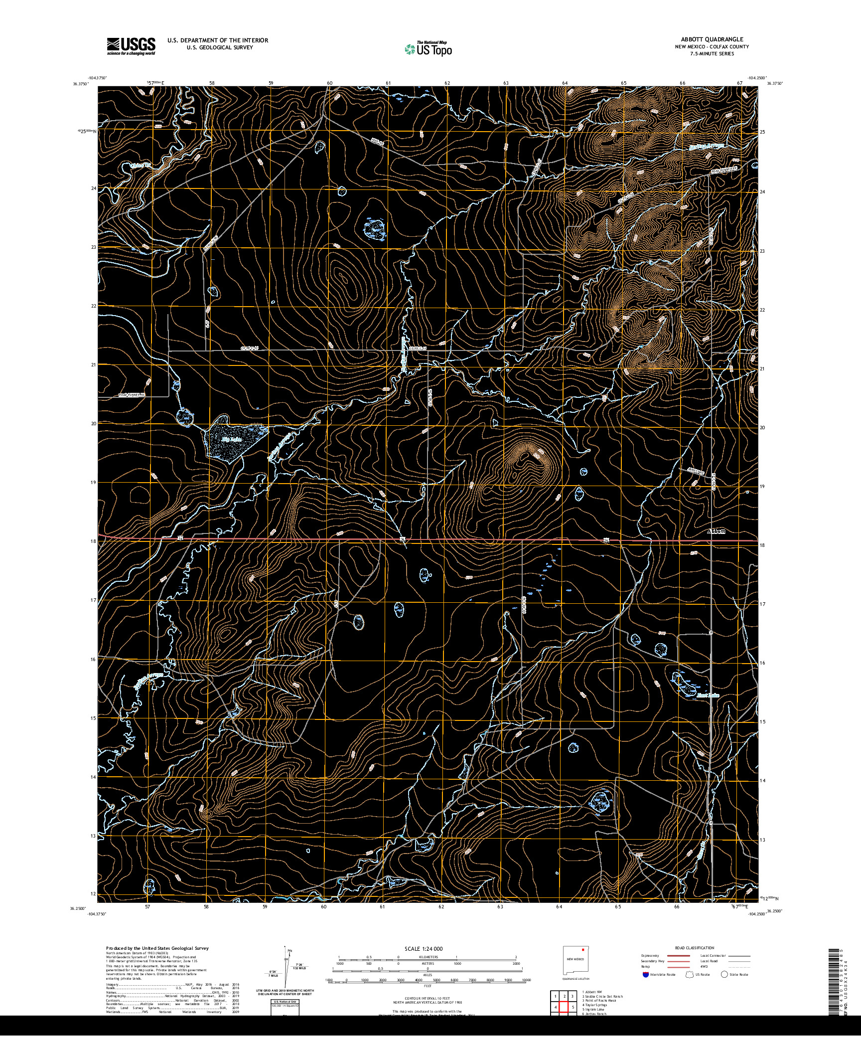 USGS US TOPO 7.5-MINUTE MAP FOR ABBOTT, NM 2020