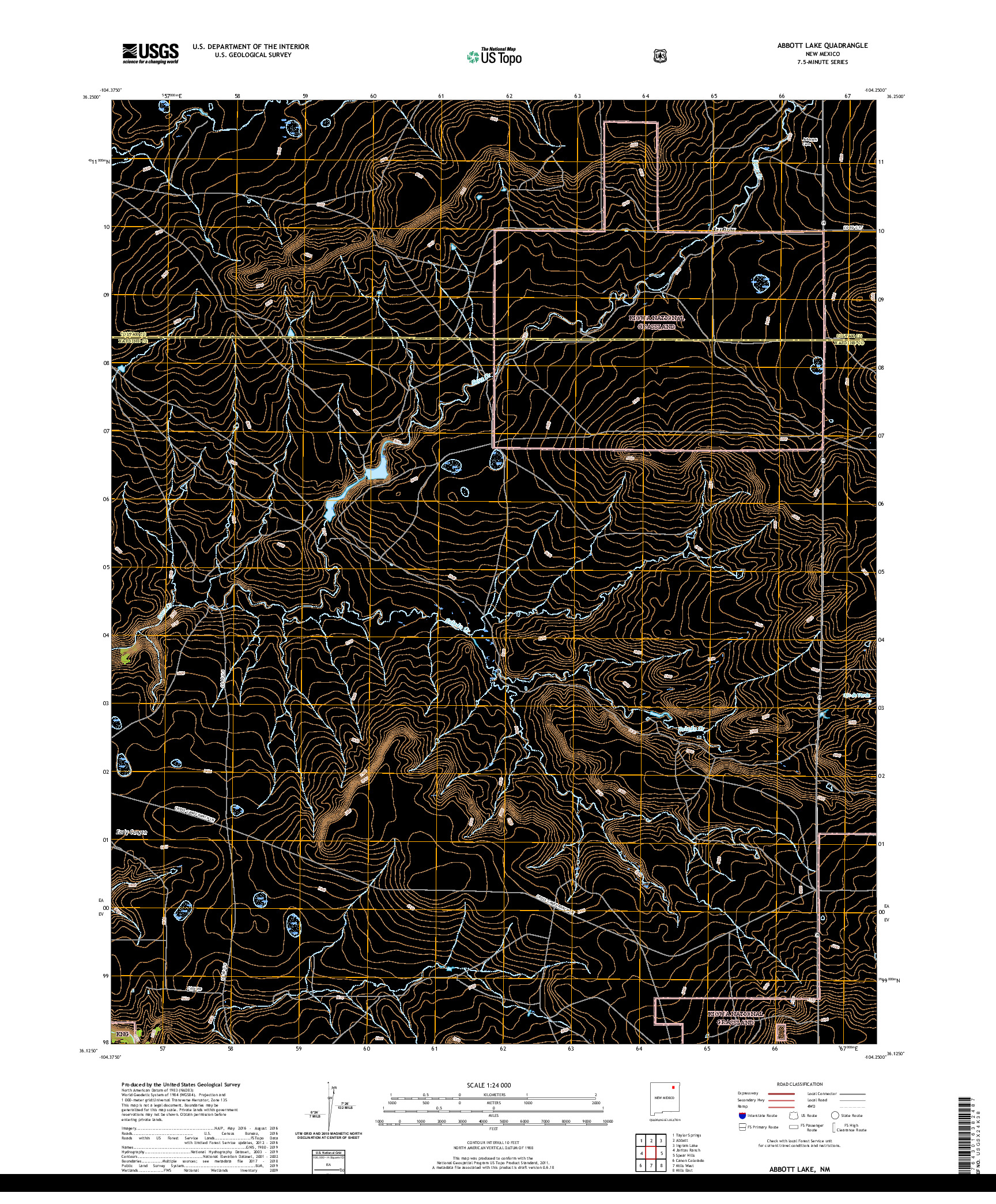 USGS US TOPO 7.5-MINUTE MAP FOR ABBOTT LAKE, NM 2020