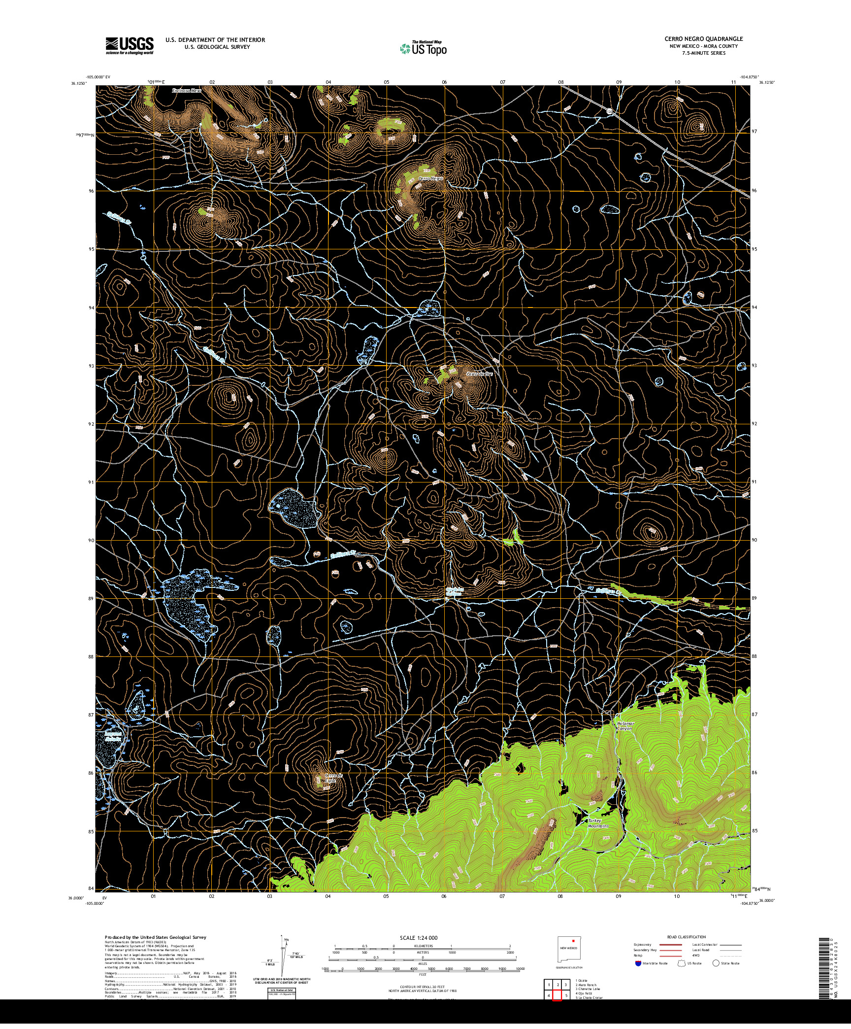 USGS US TOPO 7.5-MINUTE MAP FOR CERRO NEGRO, NM 2020
