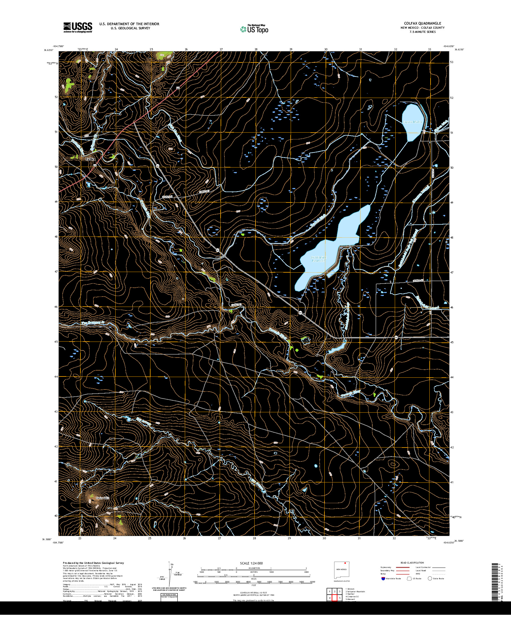 USGS US TOPO 7.5-MINUTE MAP FOR COLFAX, NM 2020