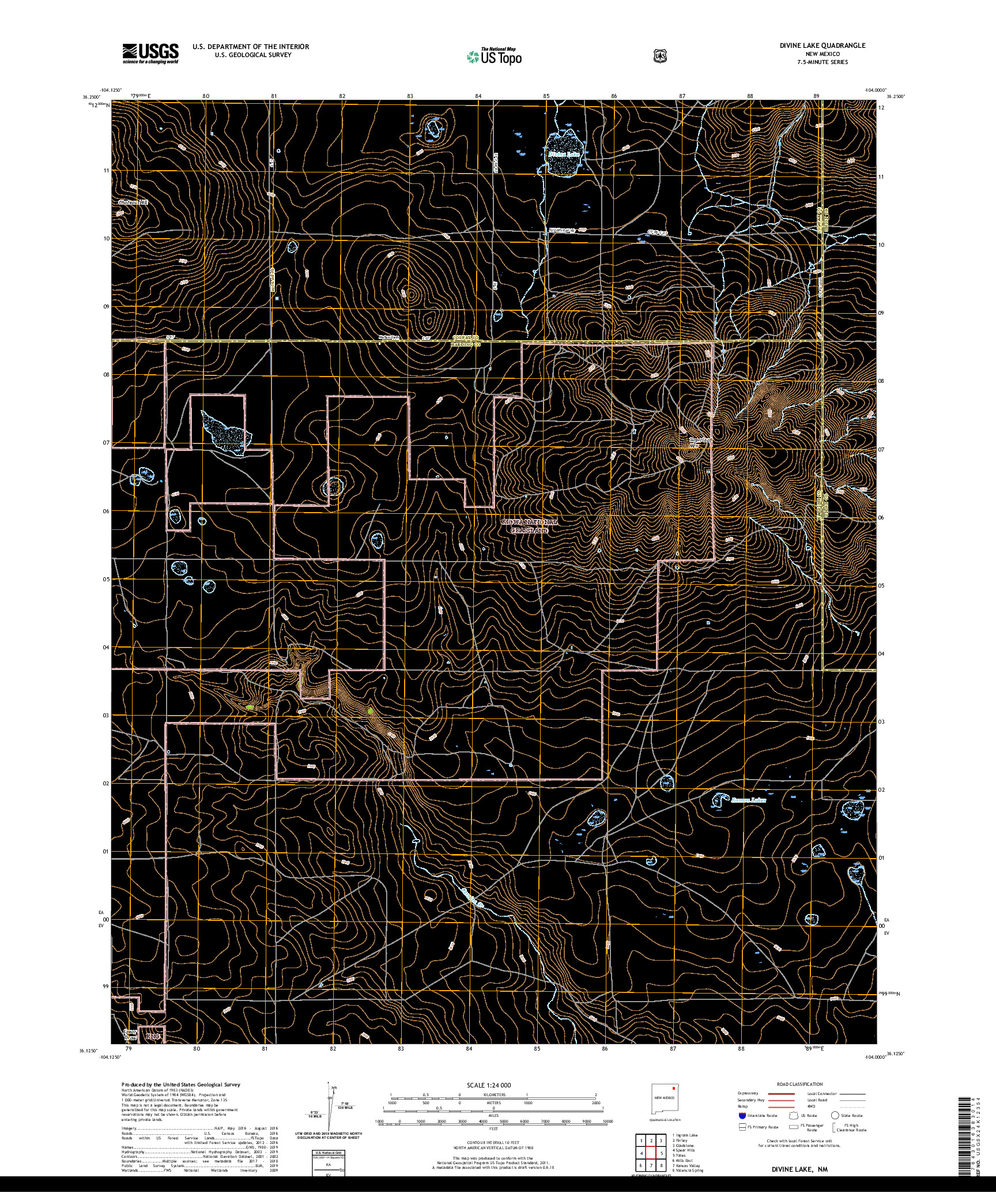 USGS US TOPO 7.5-MINUTE MAP FOR DIVINE LAKE, NM 2020