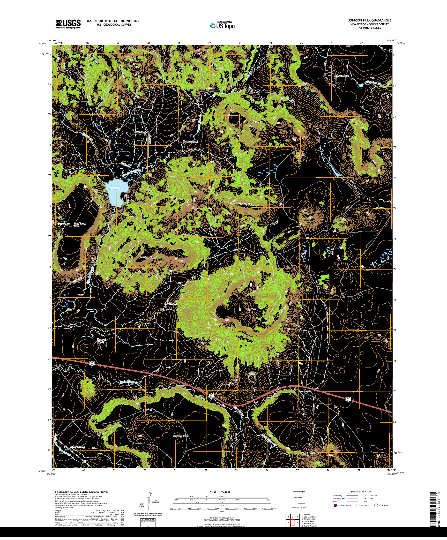 USGS US TOPO 7.5-MINUTE MAP FOR JOHNSON PARK, NM 2020