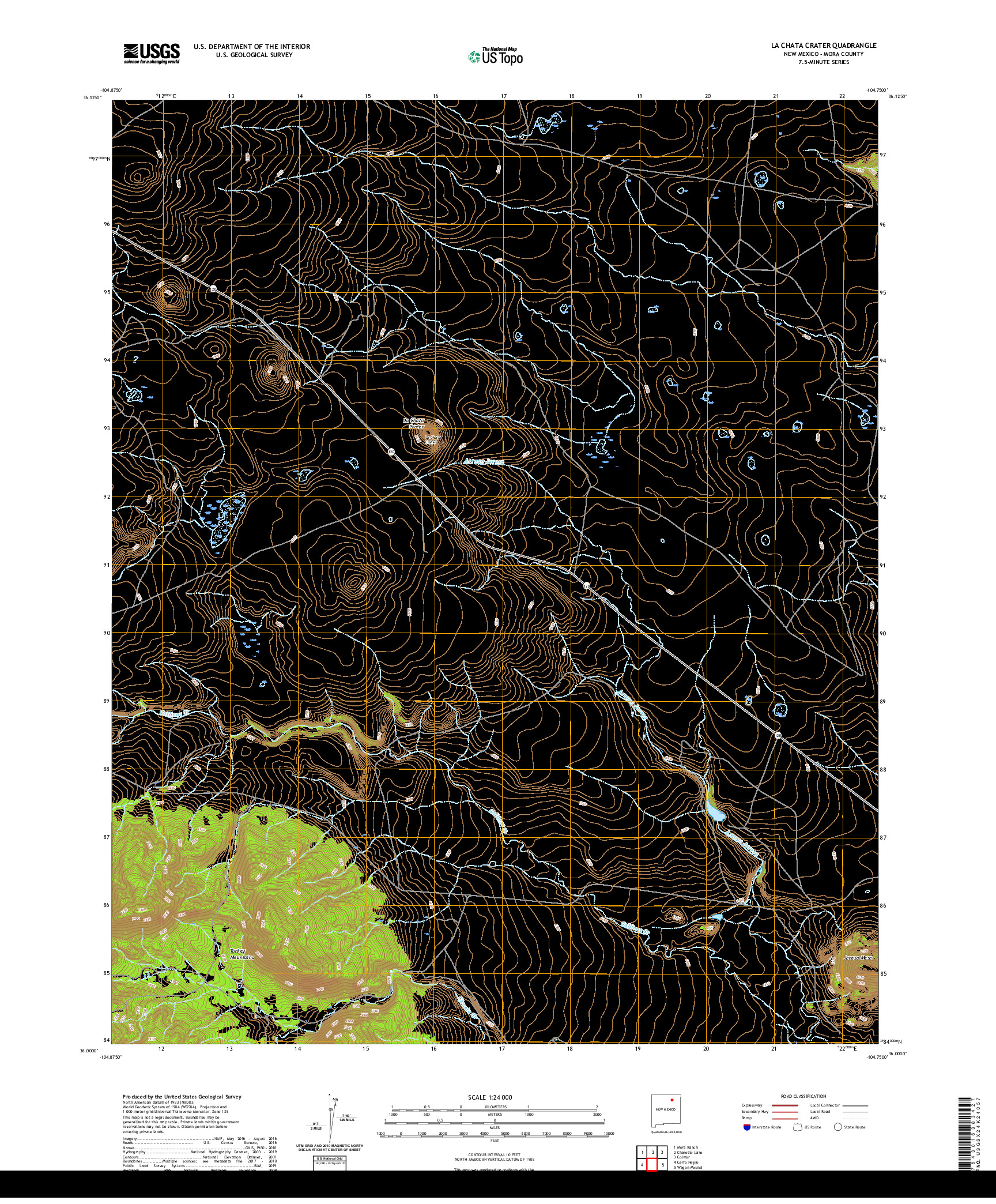 USGS US TOPO 7.5-MINUTE MAP FOR LA CHATA CRATER, NM 2020