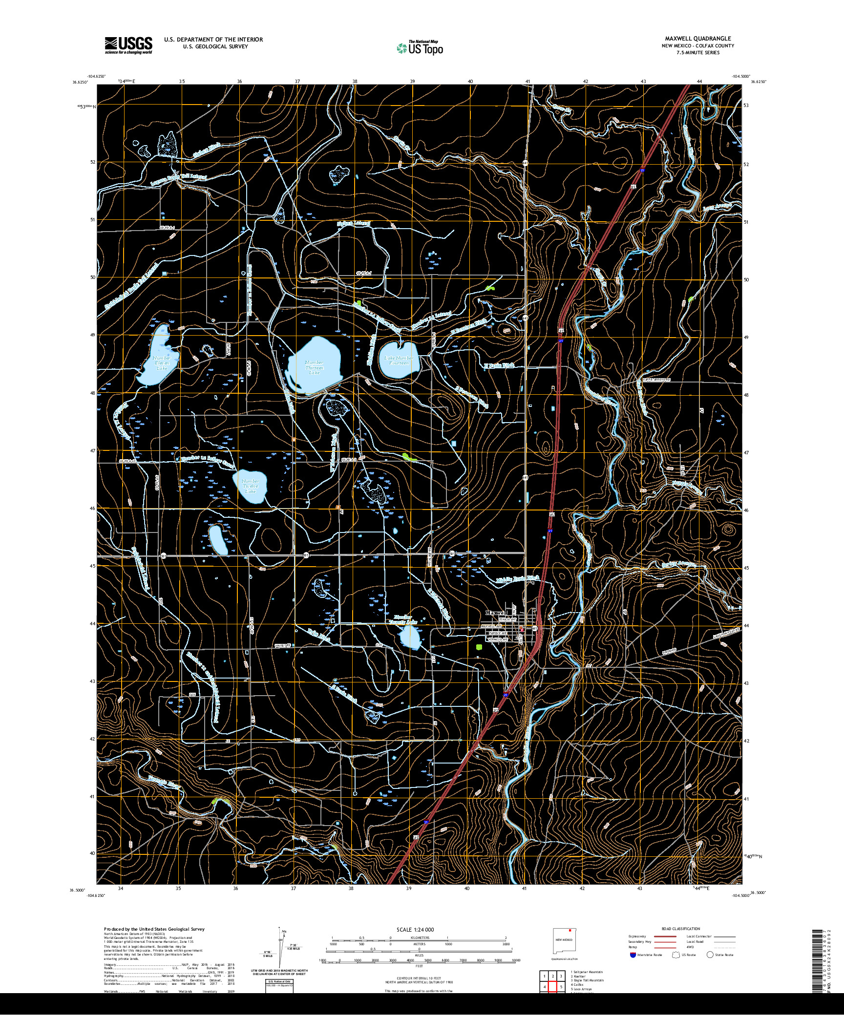 USGS US TOPO 7.5-MINUTE MAP FOR MAXWELL, NM 2020