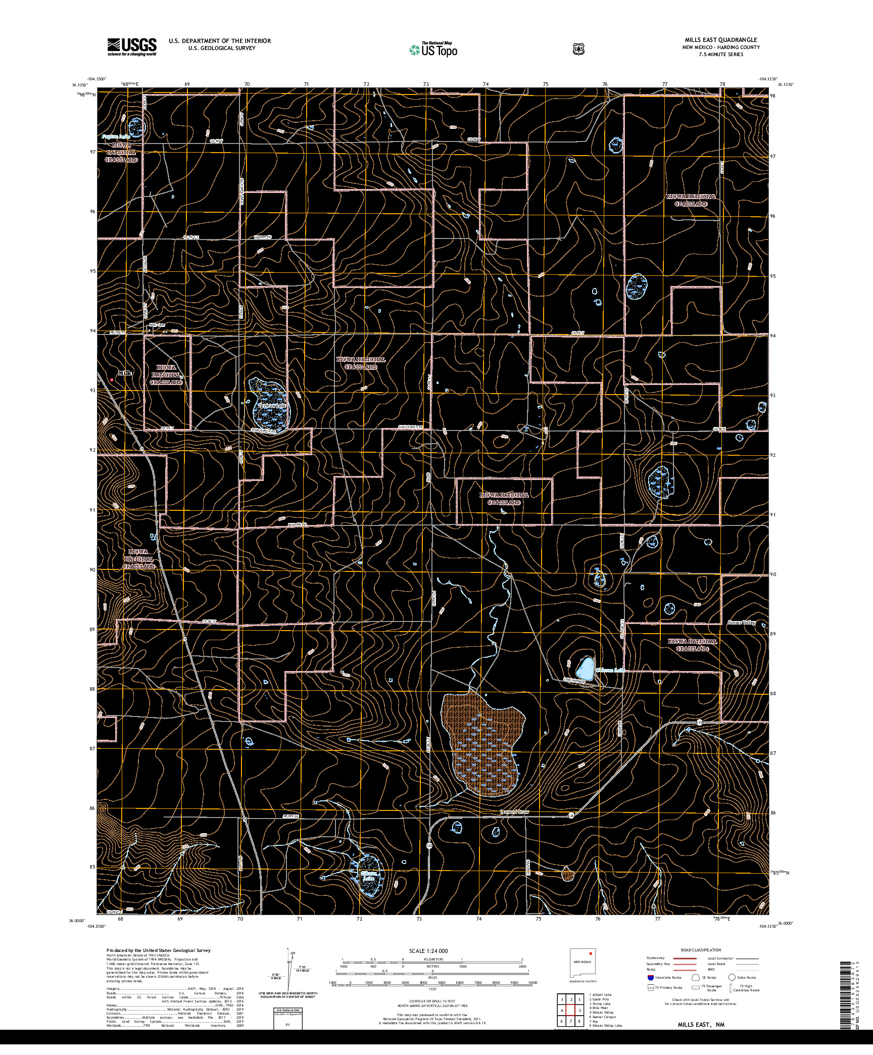 USGS US TOPO 7.5-MINUTE MAP FOR MILLS EAST, NM 2020