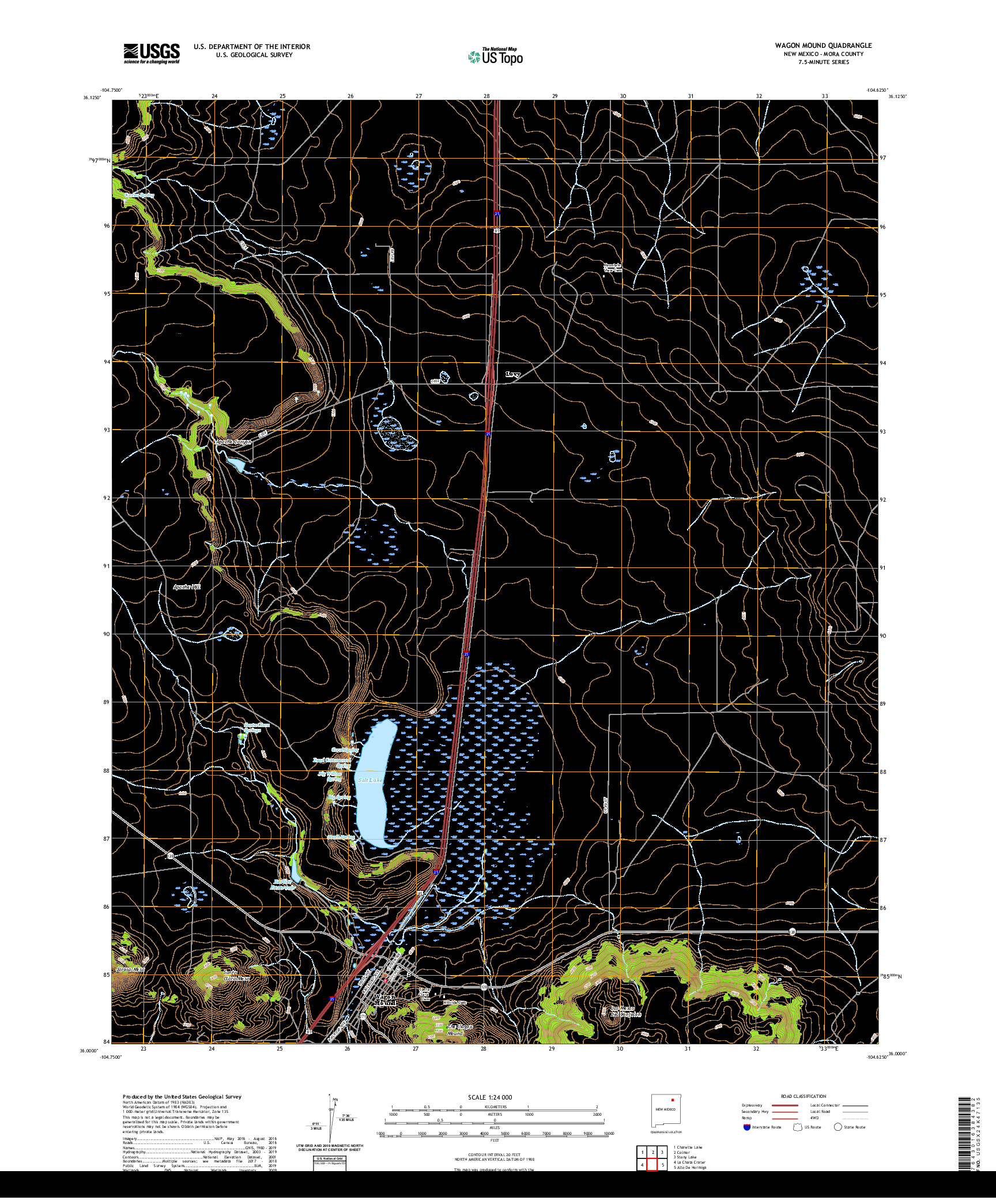 USGS US TOPO 7.5-MINUTE MAP FOR WAGON MOUND, NM 2020