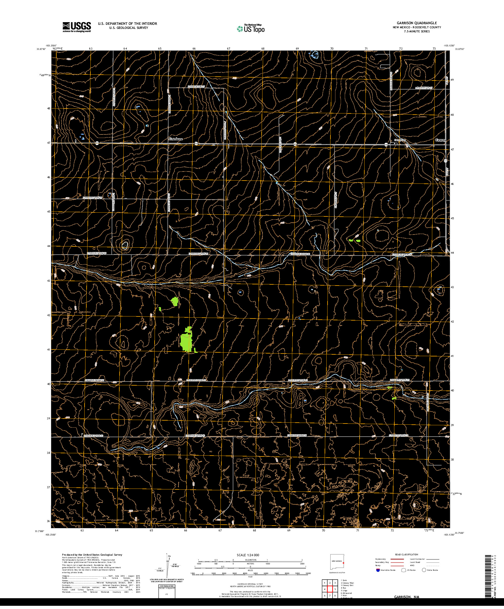 USGS US TOPO 7.5-MINUTE MAP FOR GARRISON, NM 2020