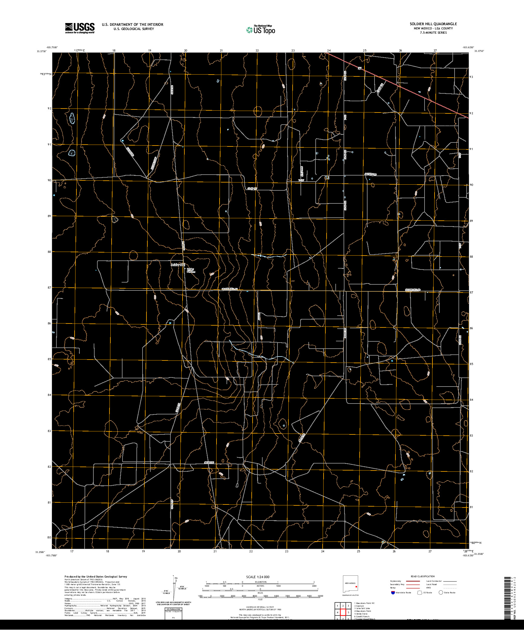 USGS US TOPO 7.5-MINUTE MAP FOR SOLDIER HILL, NM 2020