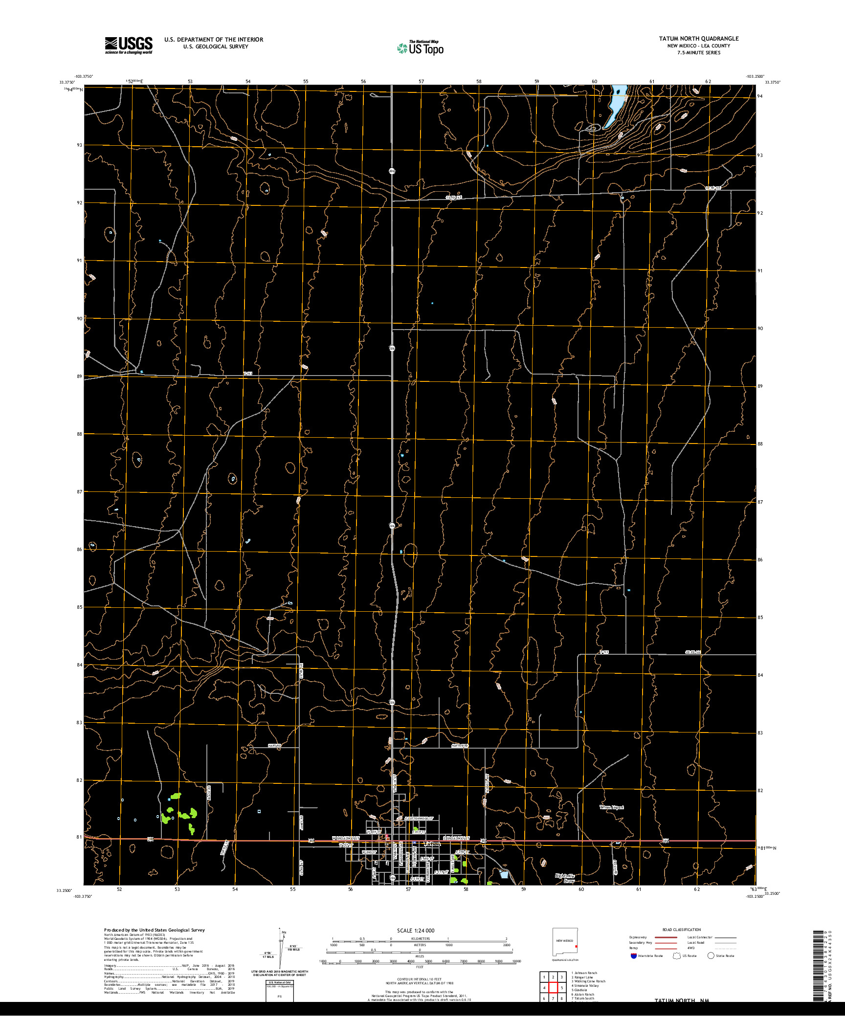 USGS US TOPO 7.5-MINUTE MAP FOR TATUM NORTH, NM 2020