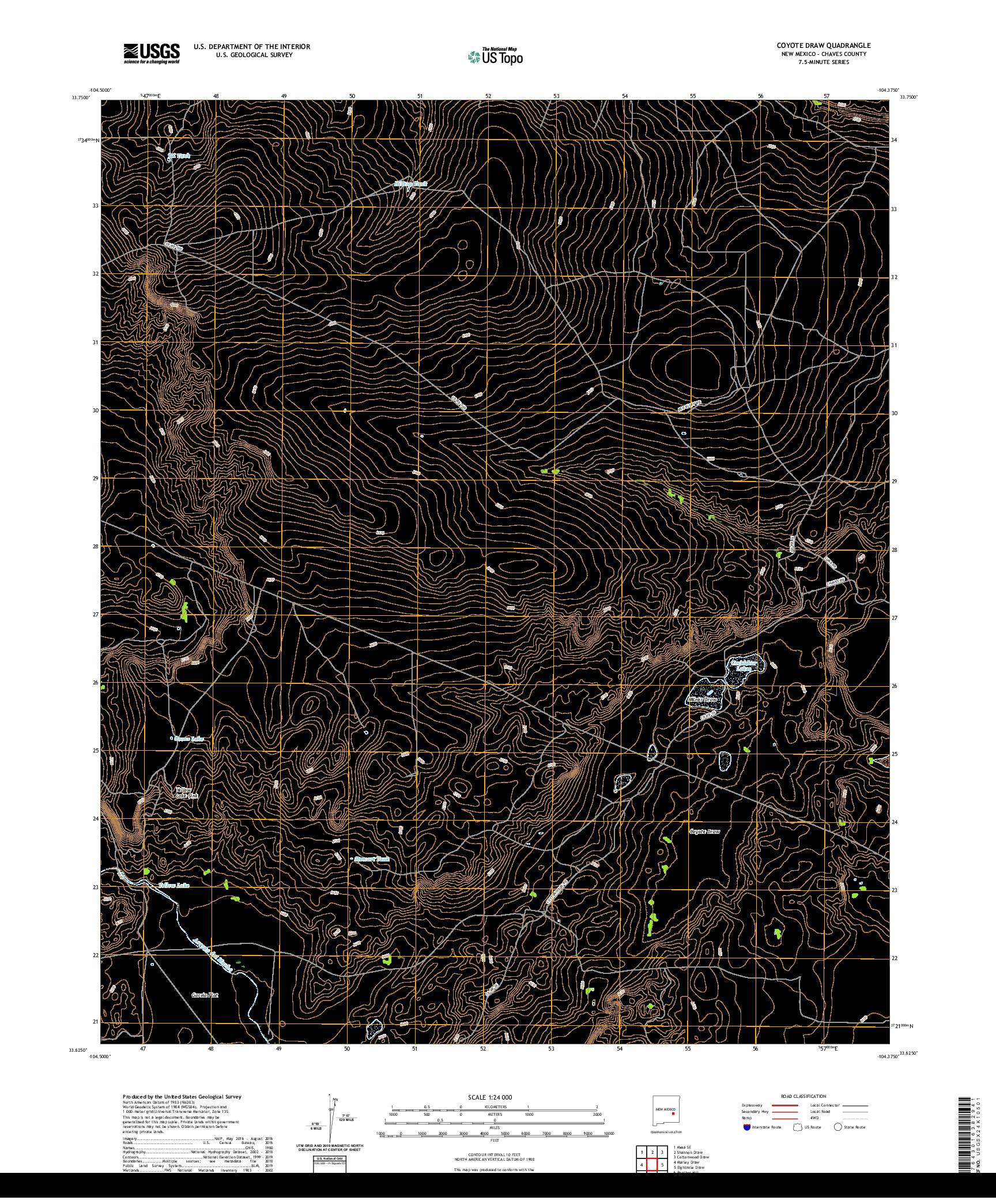 USGS US TOPO 7.5-MINUTE MAP FOR COYOTE DRAW, NM 2020
