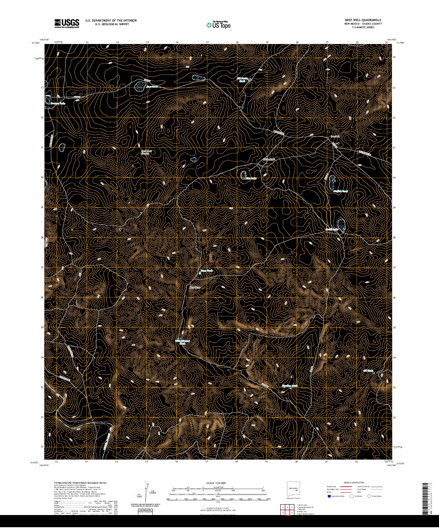 USGS US TOPO 7.5-MINUTE MAP FOR DEEP WELL, NM 2020