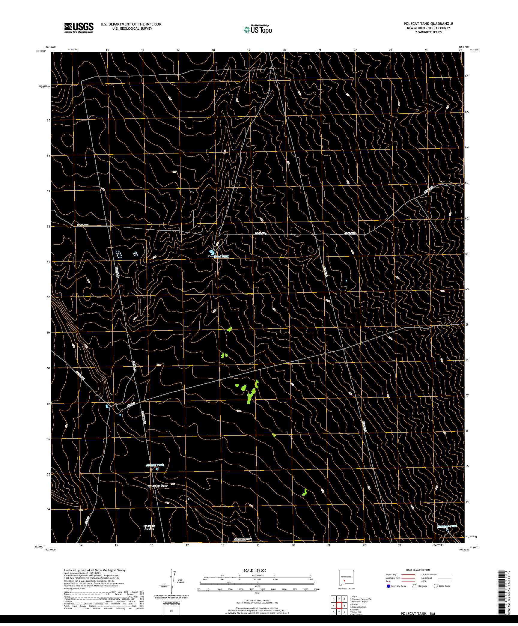 USGS US TOPO 7.5-MINUTE MAP FOR POLECAT TANK, NM 2020