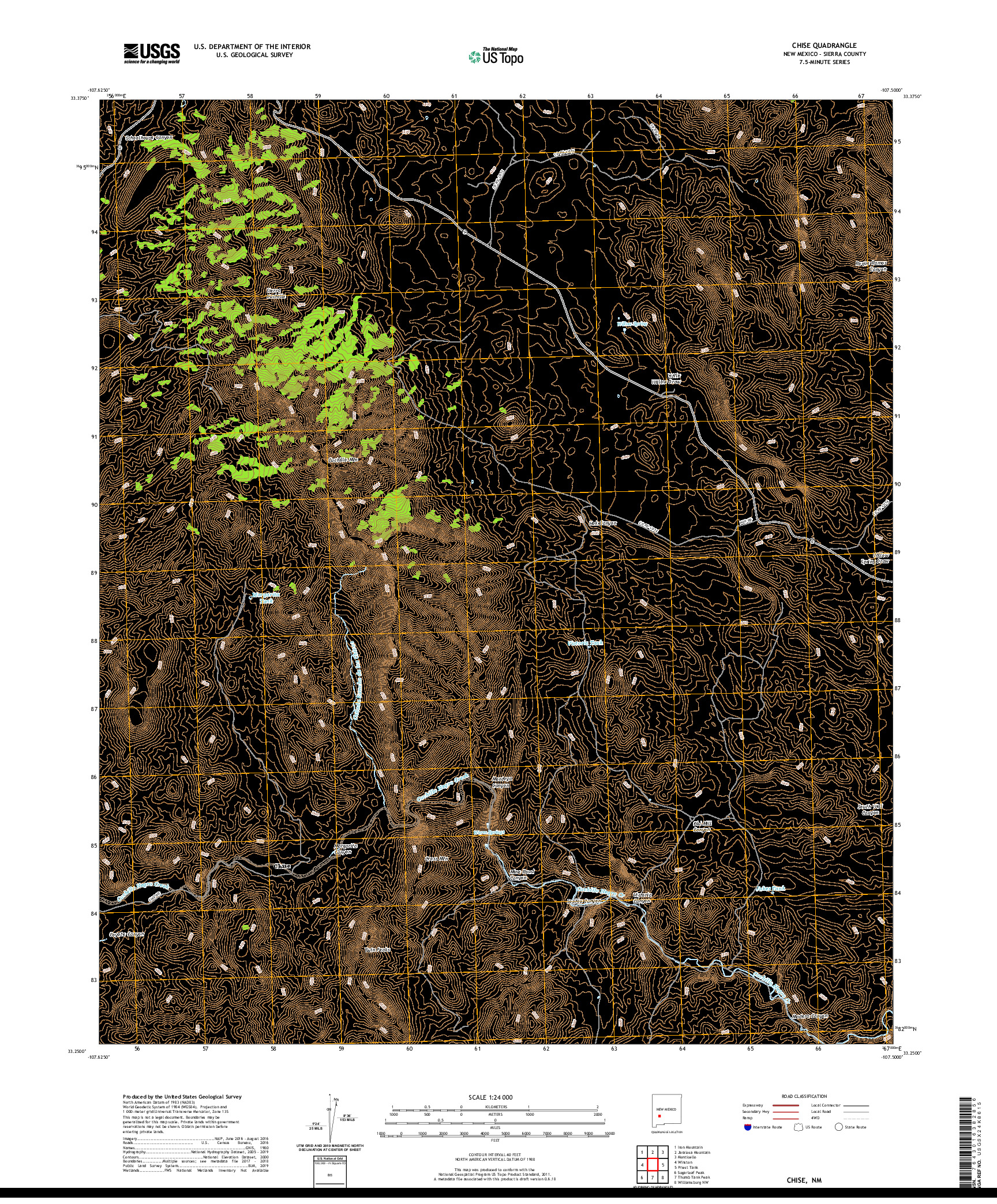 USGS US TOPO 7.5-MINUTE MAP FOR CHISE, NM 2020