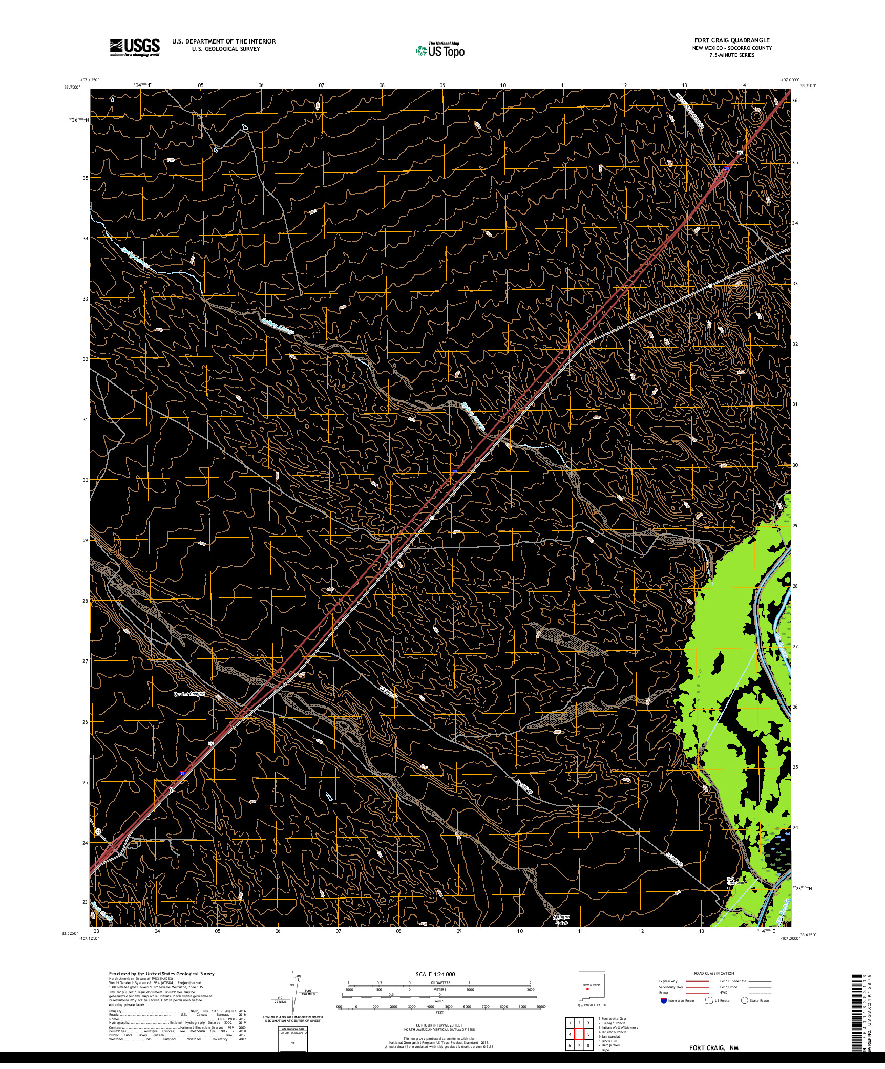 USGS US TOPO 7.5-MINUTE MAP FOR FORT CRAIG, NM 2020