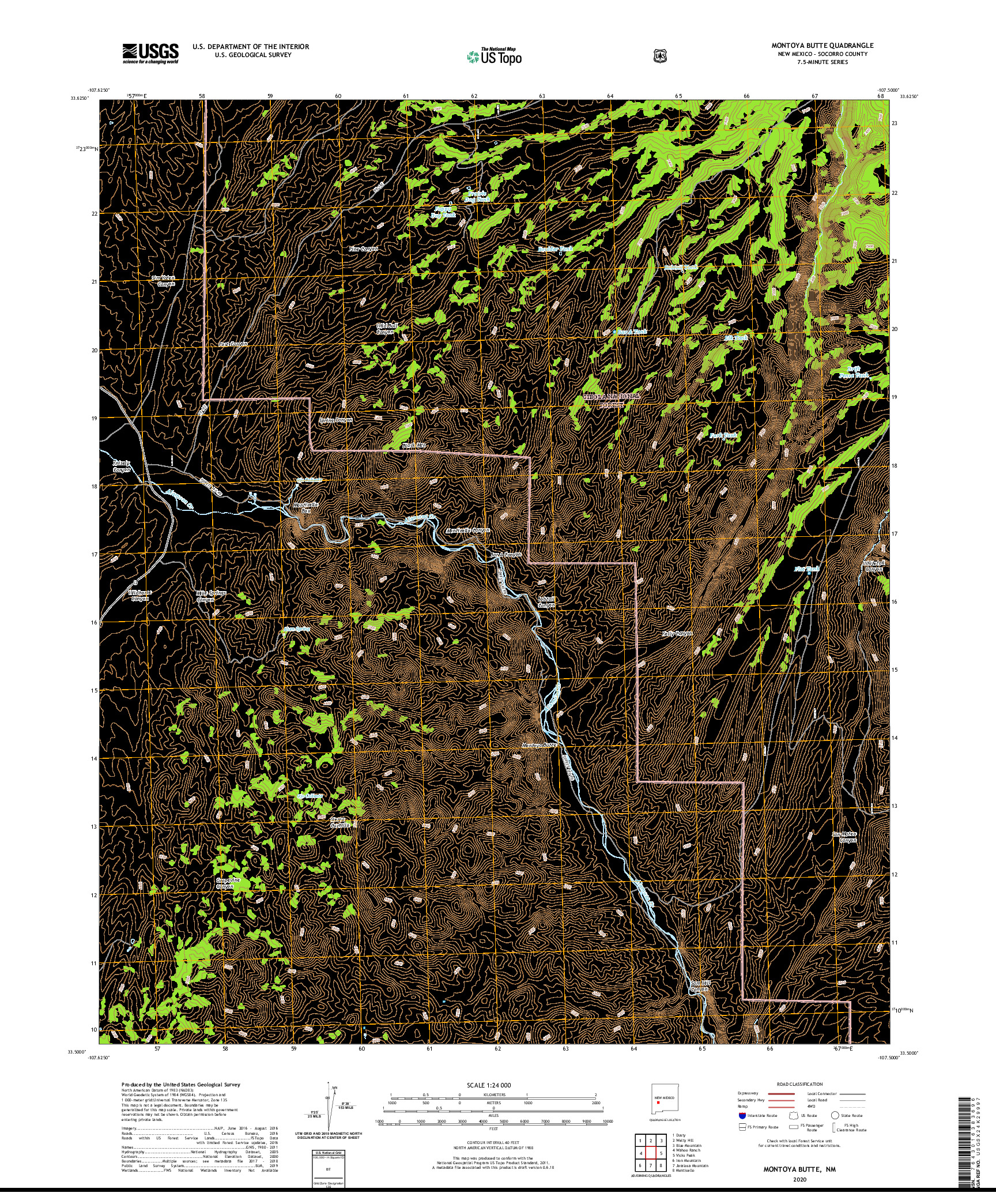 USGS US TOPO 7.5-MINUTE MAP FOR MONTOYA BUTTE, NM 2020