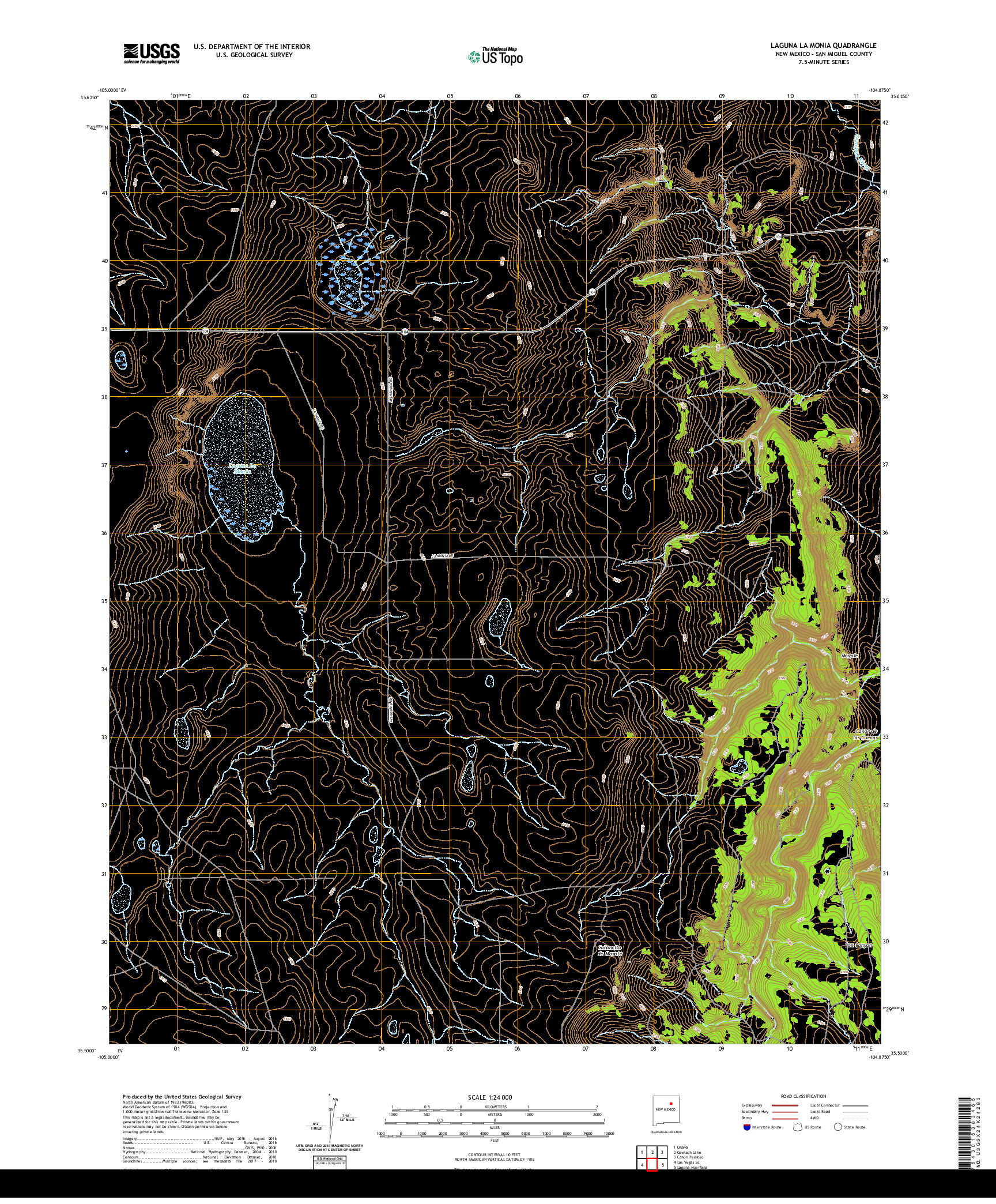 USGS US TOPO 7.5-MINUTE MAP FOR LAGUNA LA MONIA, NM 2020