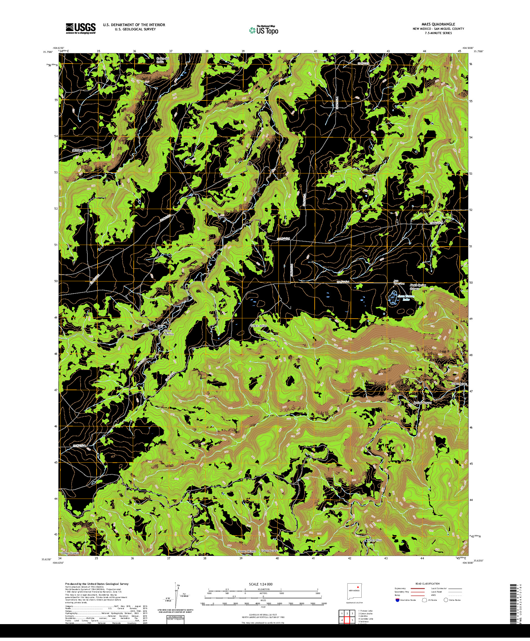 USGS US TOPO 7.5-MINUTE MAP FOR MAES, NM 2020