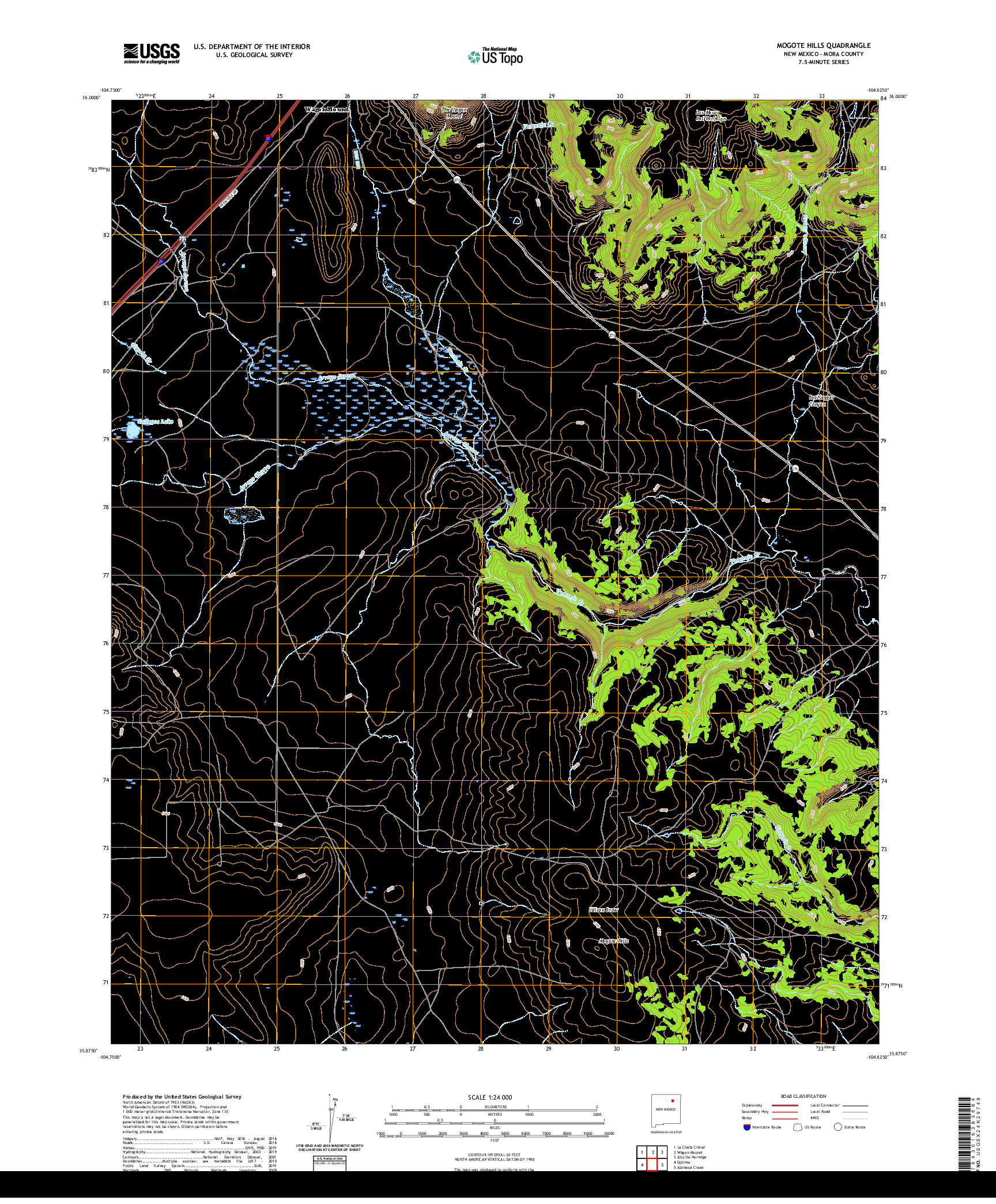 USGS US TOPO 7.5-MINUTE MAP FOR MOGOTE HILLS, NM 2020