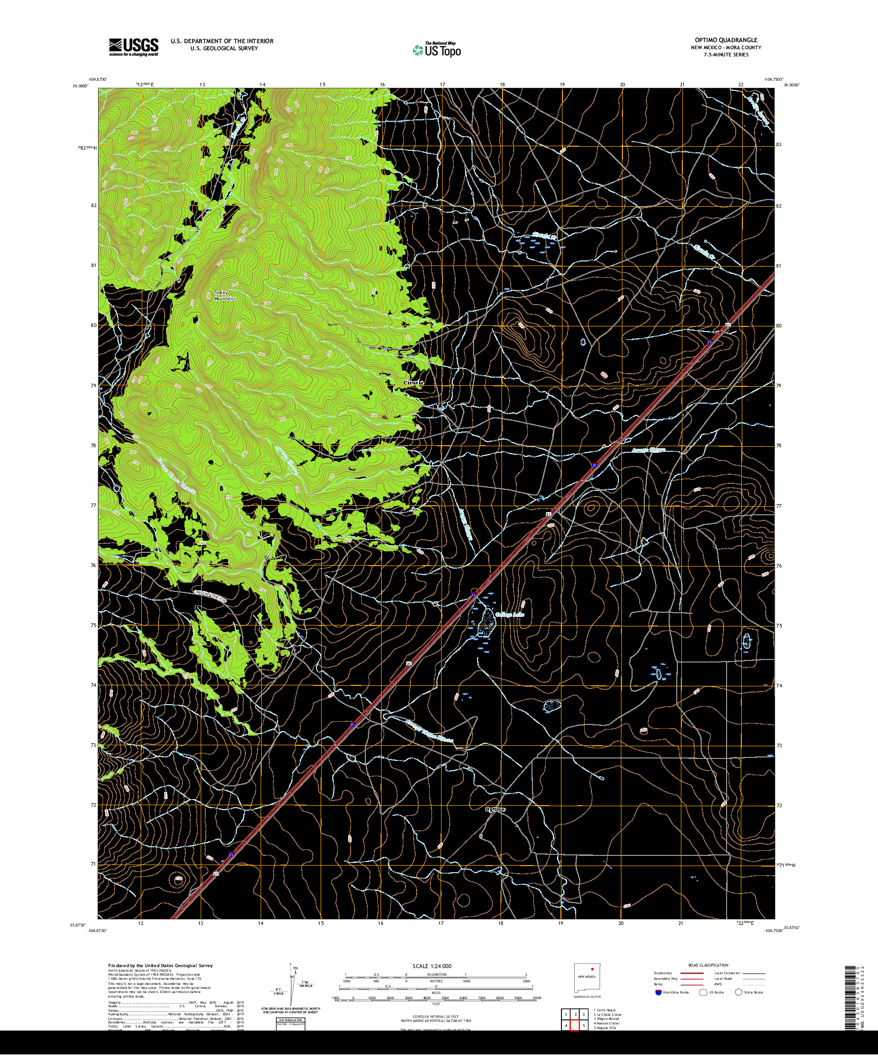 USGS US TOPO 7.5-MINUTE MAP FOR OPTIMO, NM 2020