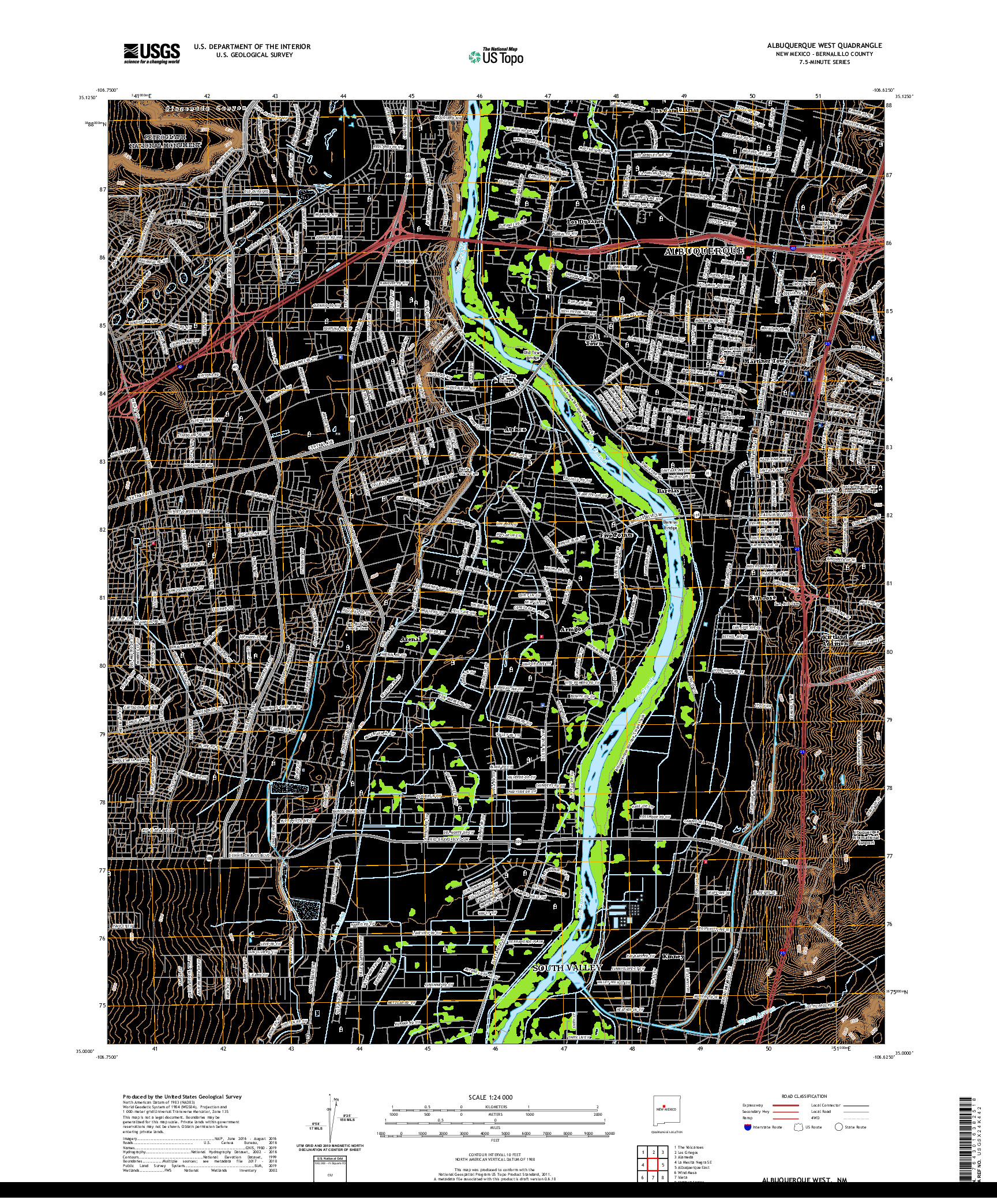 USGS US TOPO 7.5-MINUTE MAP FOR ALBUQUERQUE WEST, NM 2020