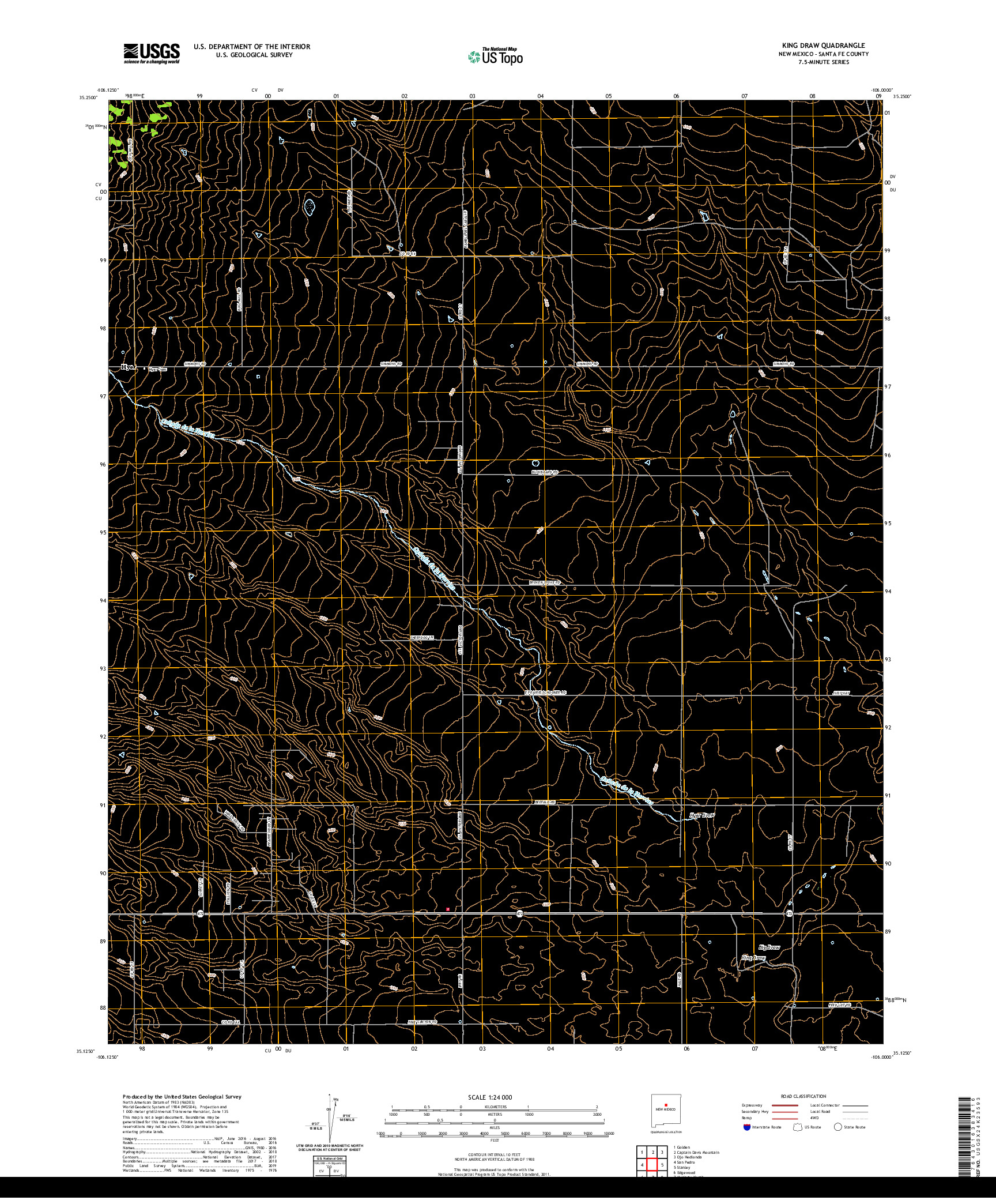 USGS US TOPO 7.5-MINUTE MAP FOR KING DRAW, NM 2020