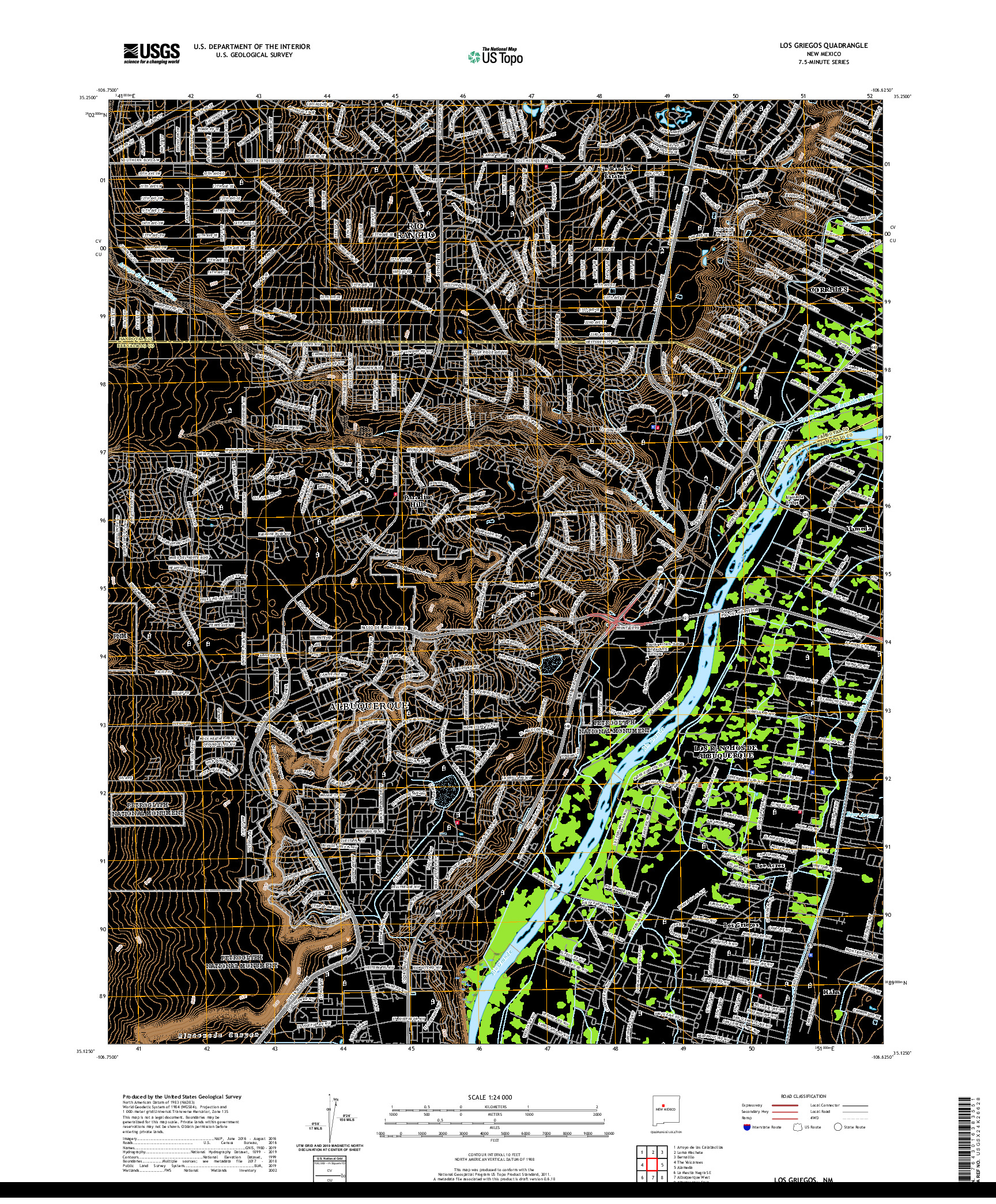 USGS US TOPO 7.5-MINUTE MAP FOR LOS GRIEGOS, NM 2020