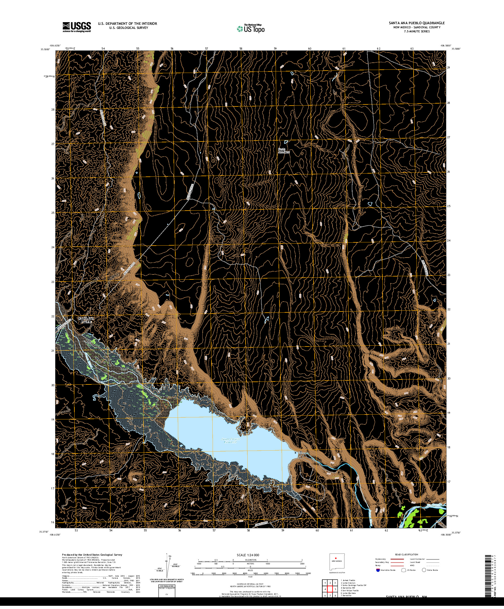 USGS US TOPO 7.5-MINUTE MAP FOR SANTA ANA PUEBLO, NM 2020