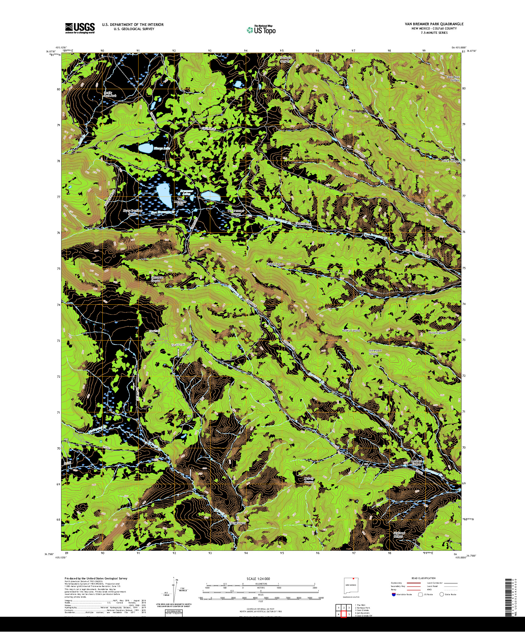 USGS US TOPO 7.5-MINUTE MAP FOR VAN BREMMER PARK, NM 2020