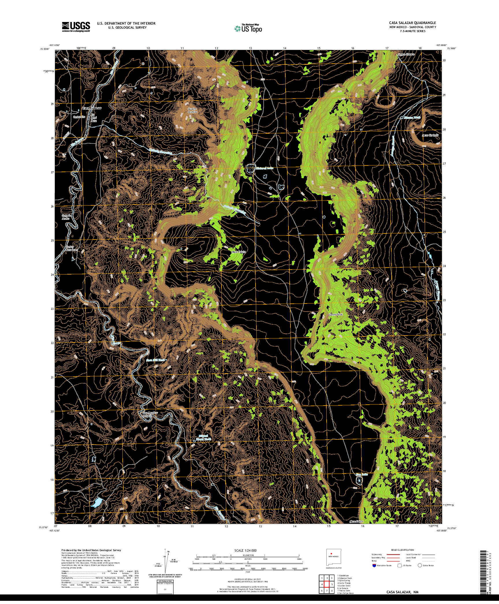 USGS US TOPO 7.5-MINUTE MAP FOR CASA SALAZAR, NM 2020