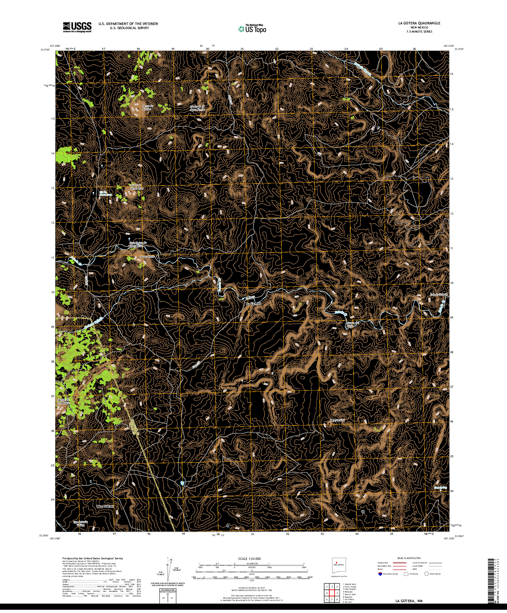 USGS US TOPO 7.5-MINUTE MAP FOR LA GOTERA, NM 2020