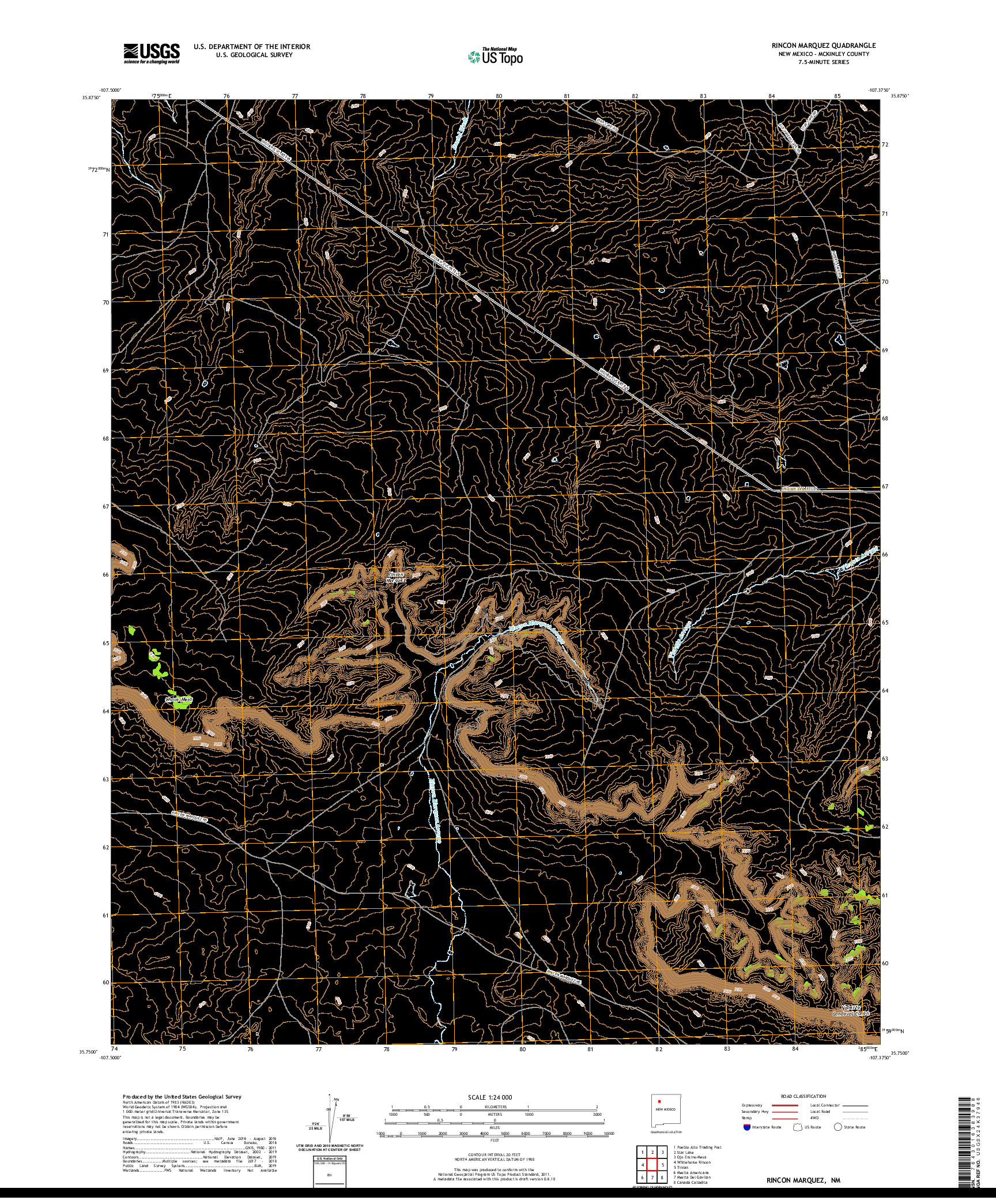 USGS US TOPO 7.5-MINUTE MAP FOR RINCON MARQUEZ, NM 2020
