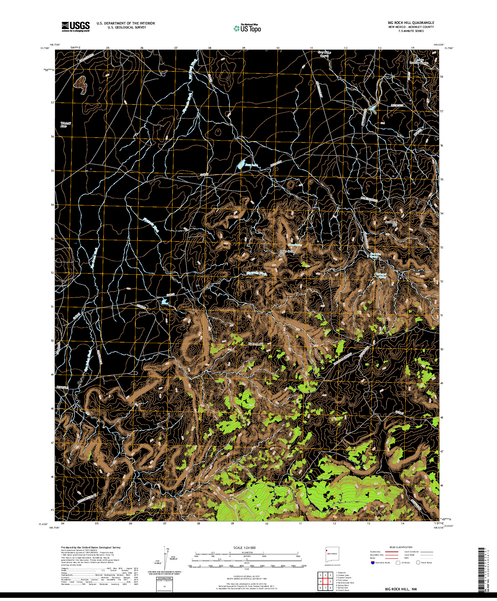 USGS US TOPO 7.5-MINUTE MAP FOR BIG ROCK HILL, NM 2020