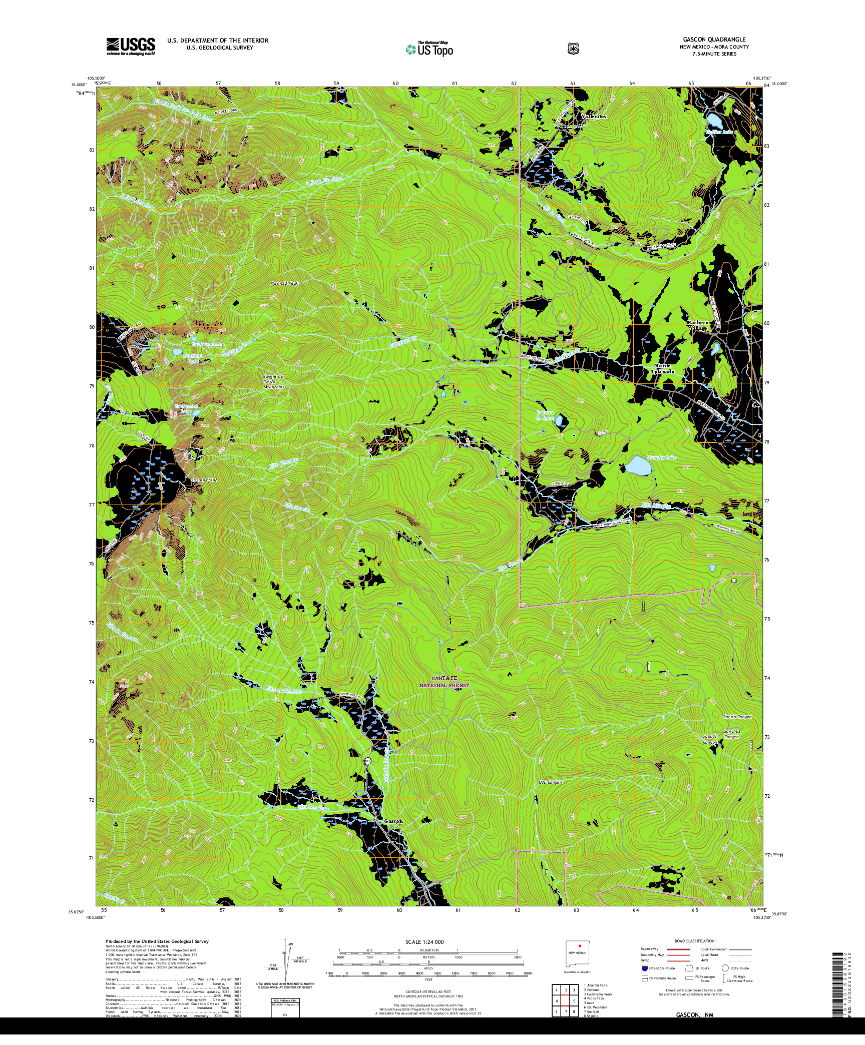 USGS US TOPO 7.5-MINUTE MAP FOR GASCON, NM 2020