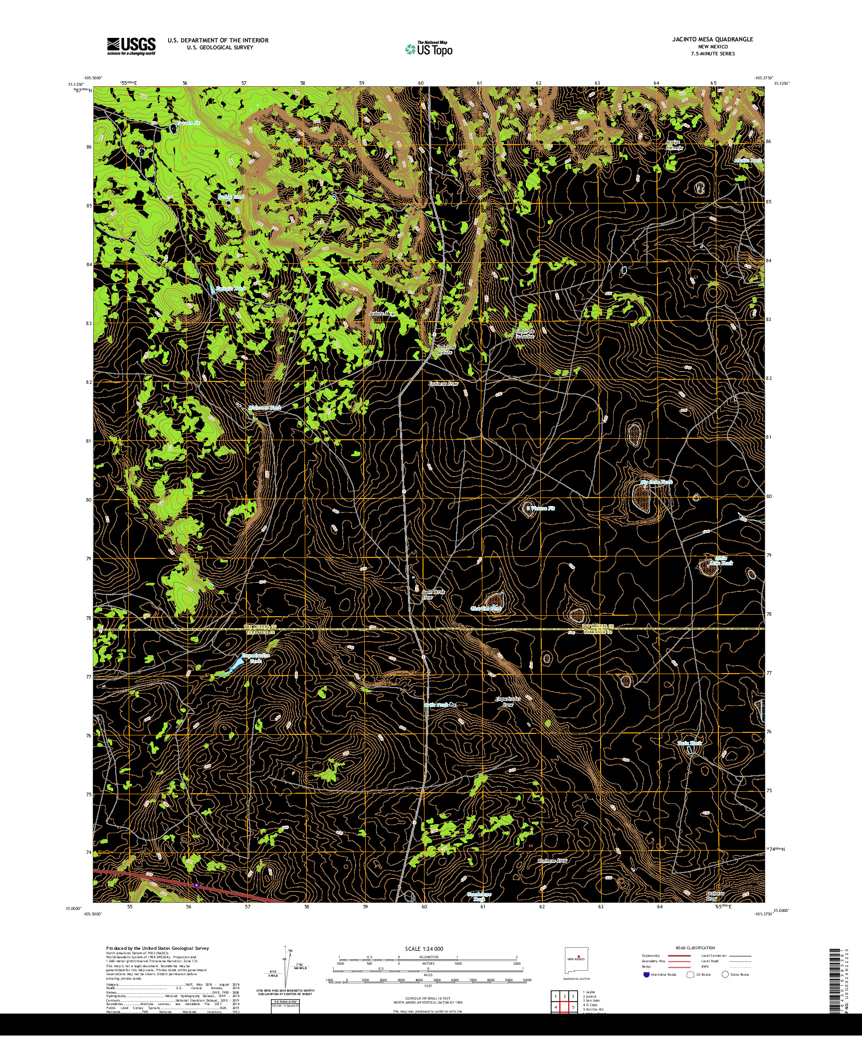 USGS US TOPO 7.5-MINUTE MAP FOR JACINTO MESA, NM 2020