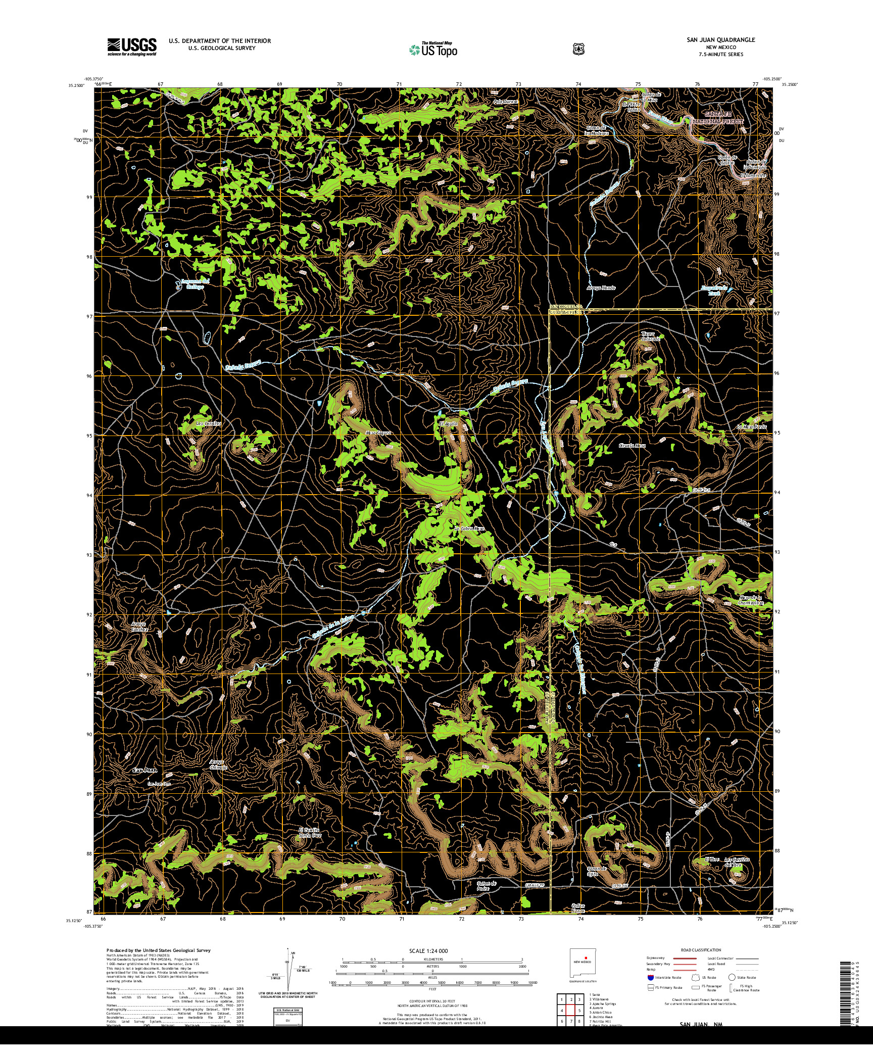 USGS US TOPO 7.5-MINUTE MAP FOR SAN JUAN, NM 2020