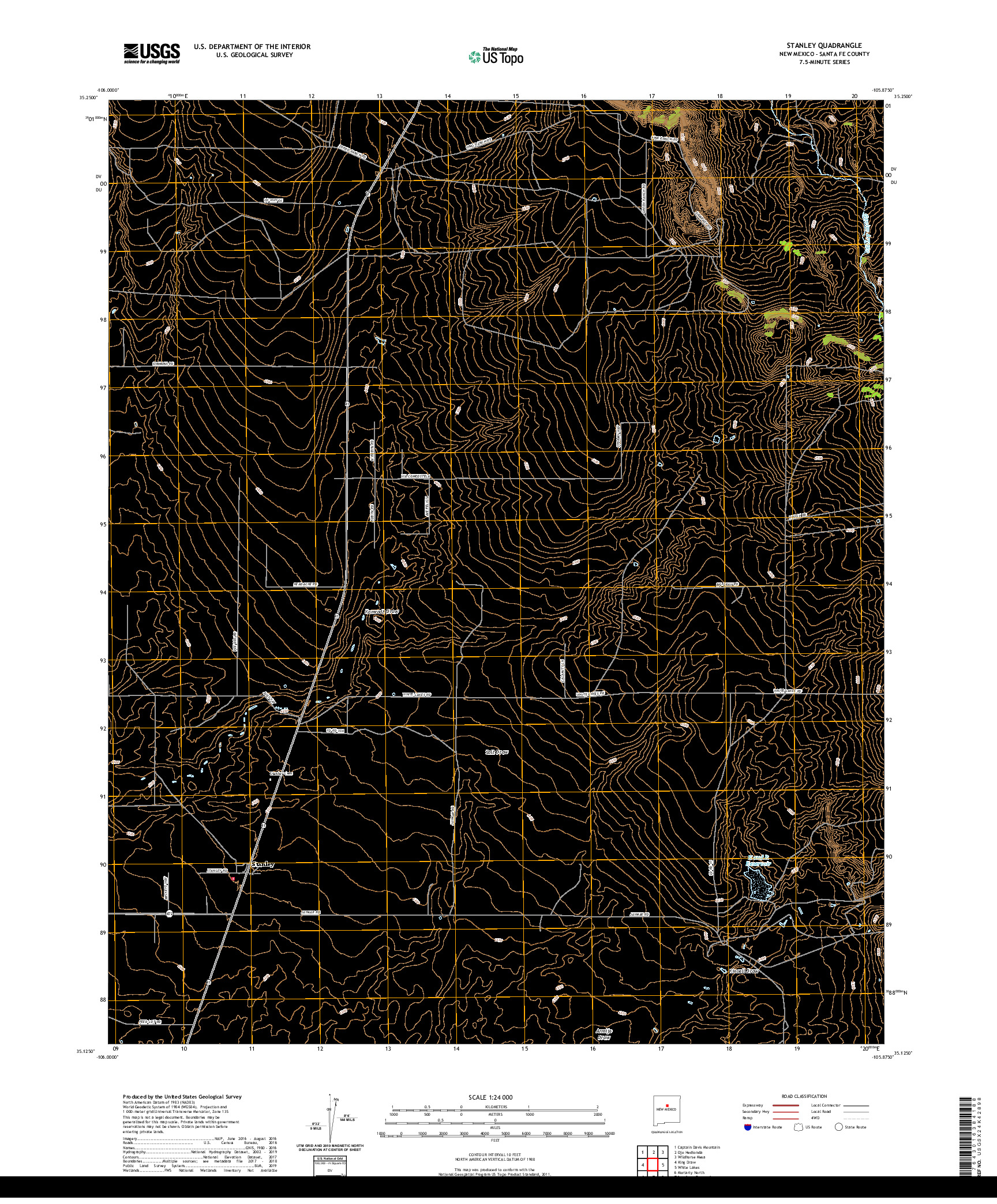 USGS US TOPO 7.5-MINUTE MAP FOR STANLEY, NM 2020