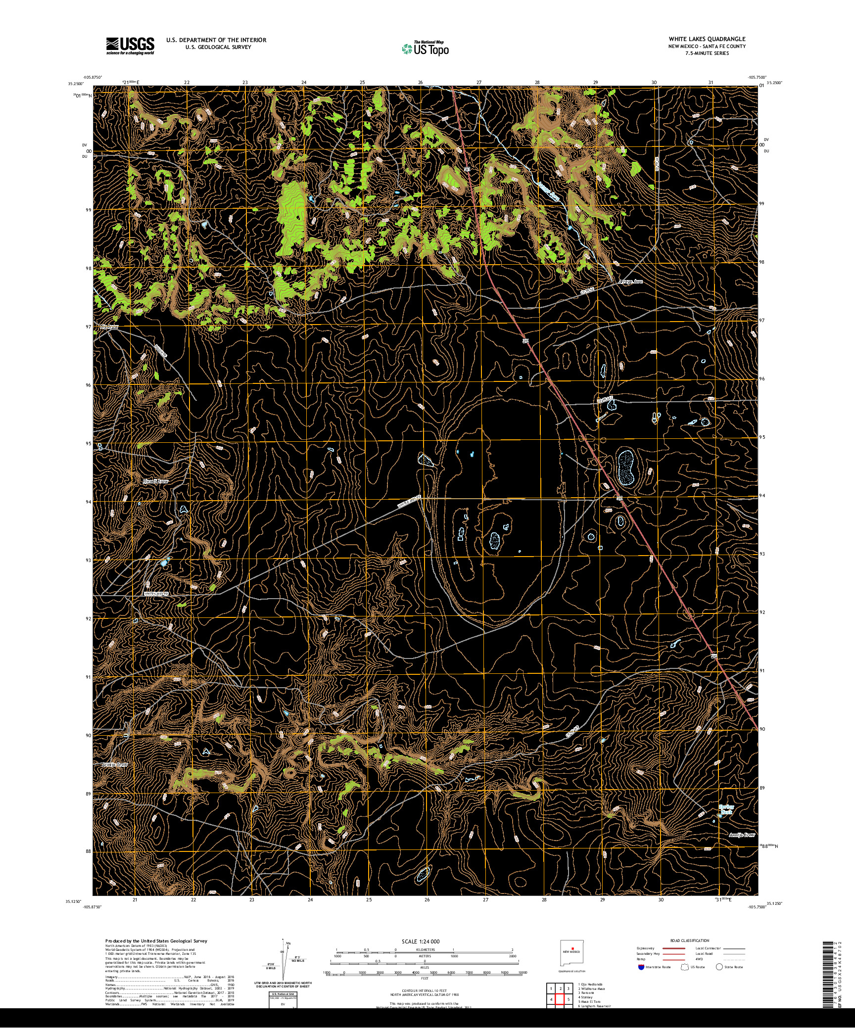 USGS US TOPO 7.5-MINUTE MAP FOR WHITE LAKES, NM 2020