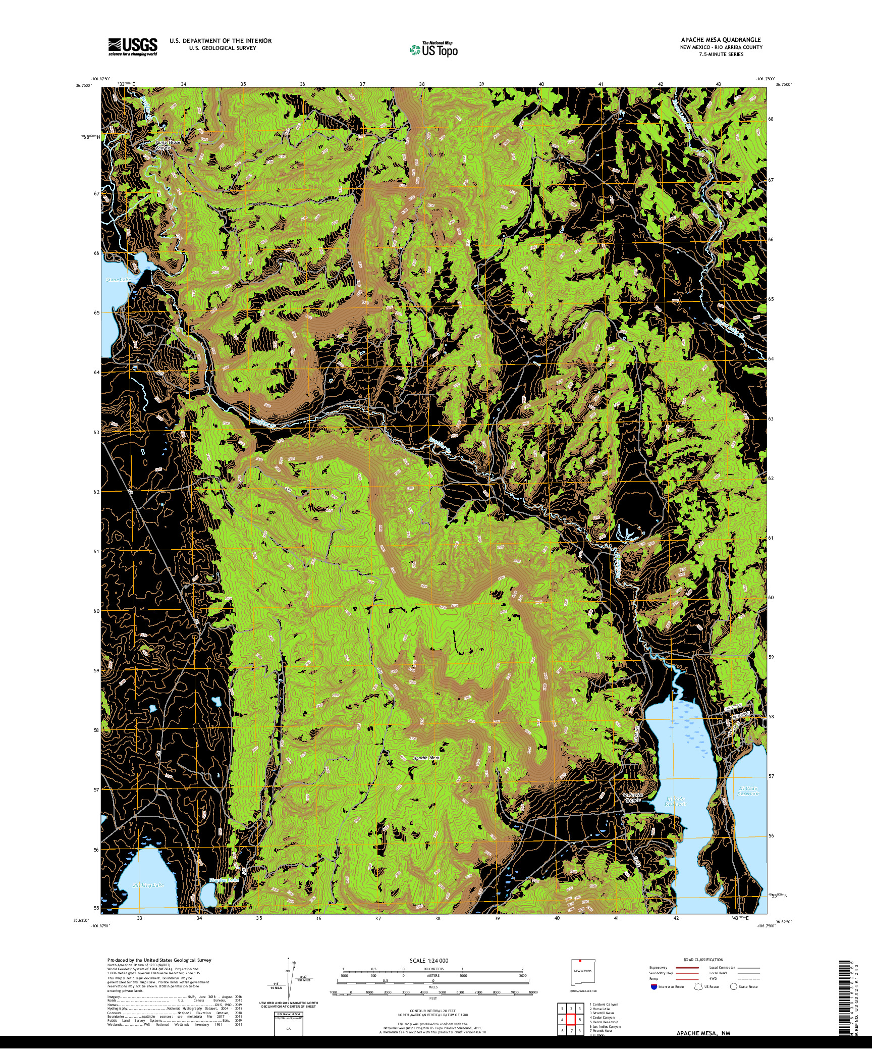 USGS US TOPO 7.5-MINUTE MAP FOR APACHE MESA, NM 2020