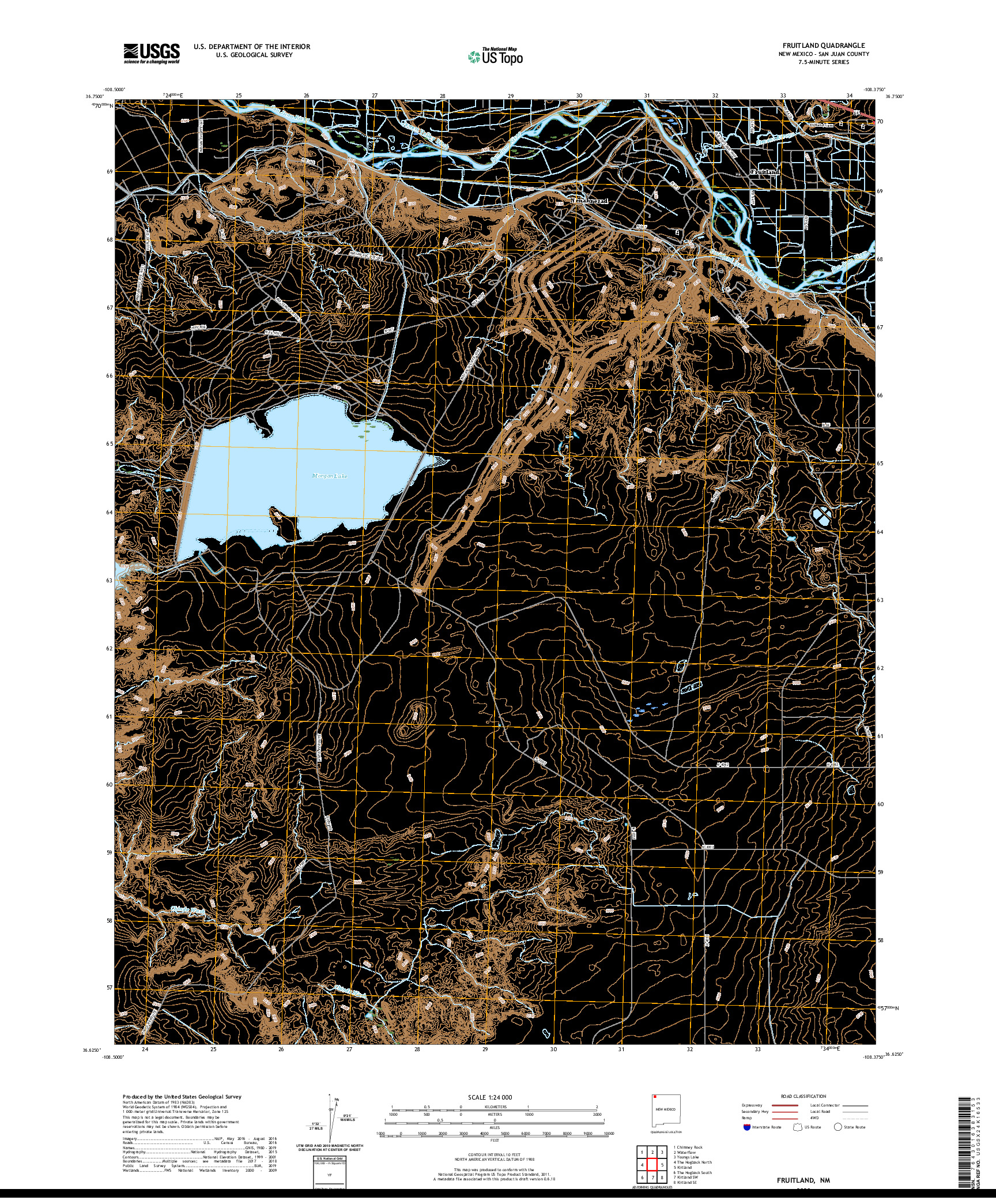 USGS US TOPO 7.5-MINUTE MAP FOR FRUITLAND, NM 2020