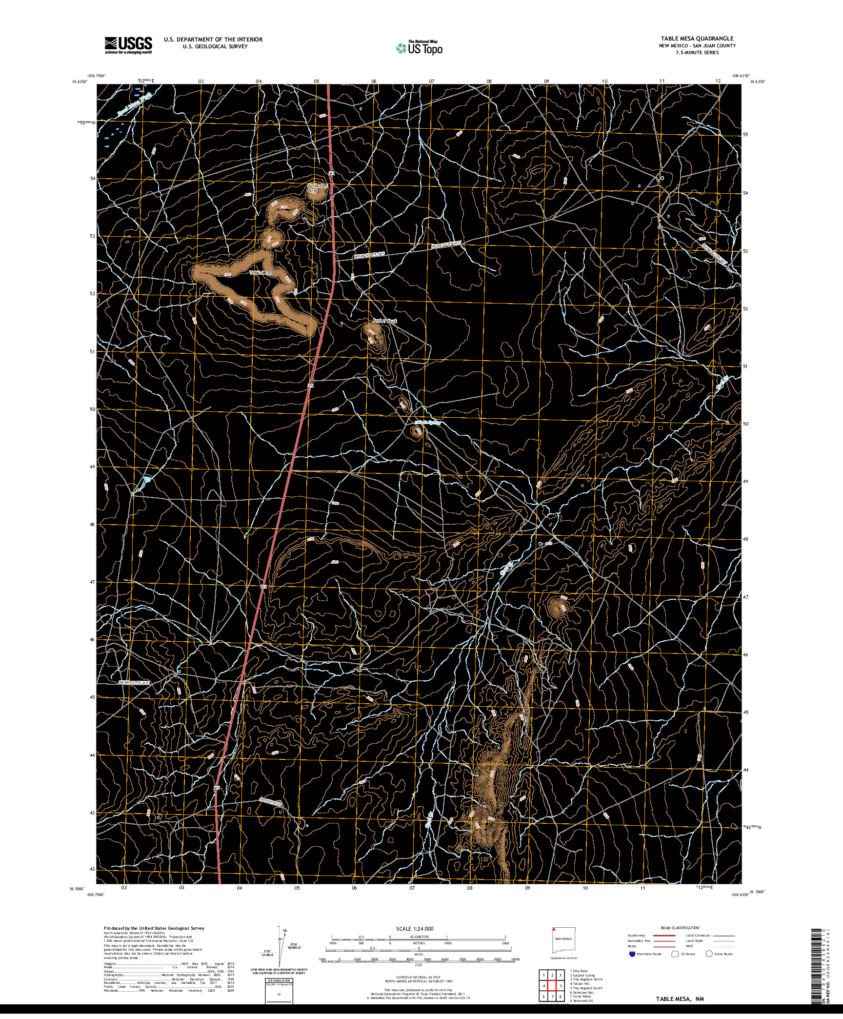 USGS US TOPO 7.5-MINUTE MAP FOR TABLE MESA, NM 2020