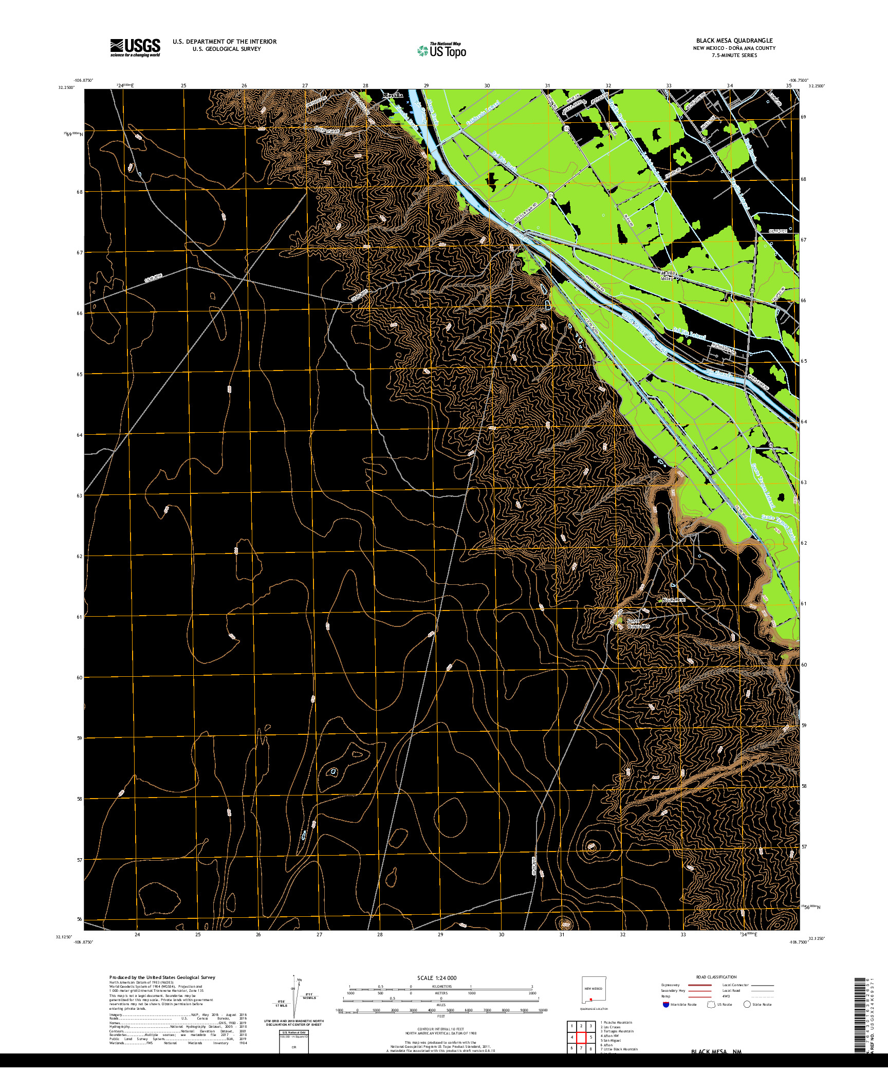 USGS US TOPO 7.5-MINUTE MAP FOR BLACK MESA, NM 2020