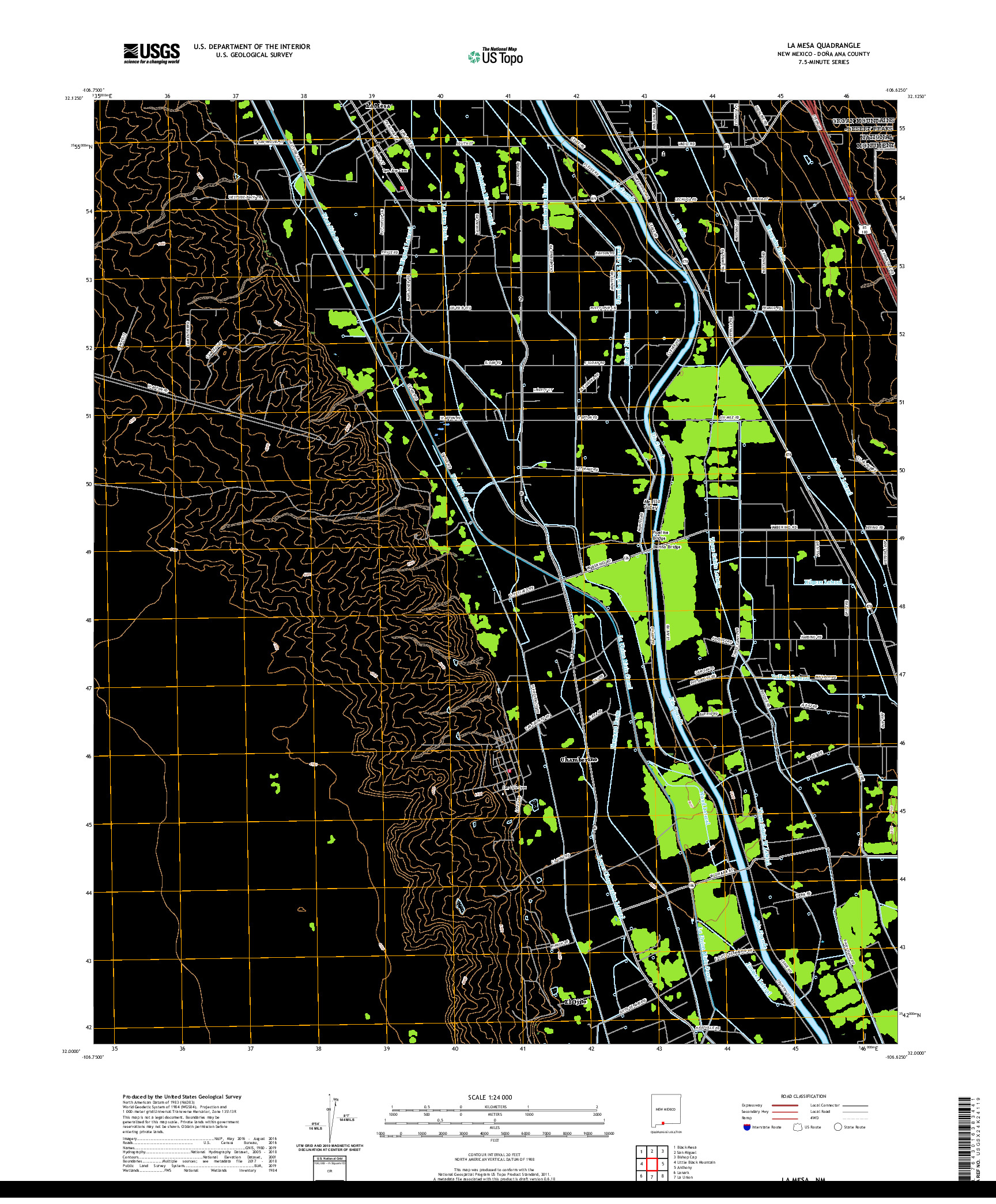 USGS US TOPO 7.5-MINUTE MAP FOR LA MESA, NM 2020