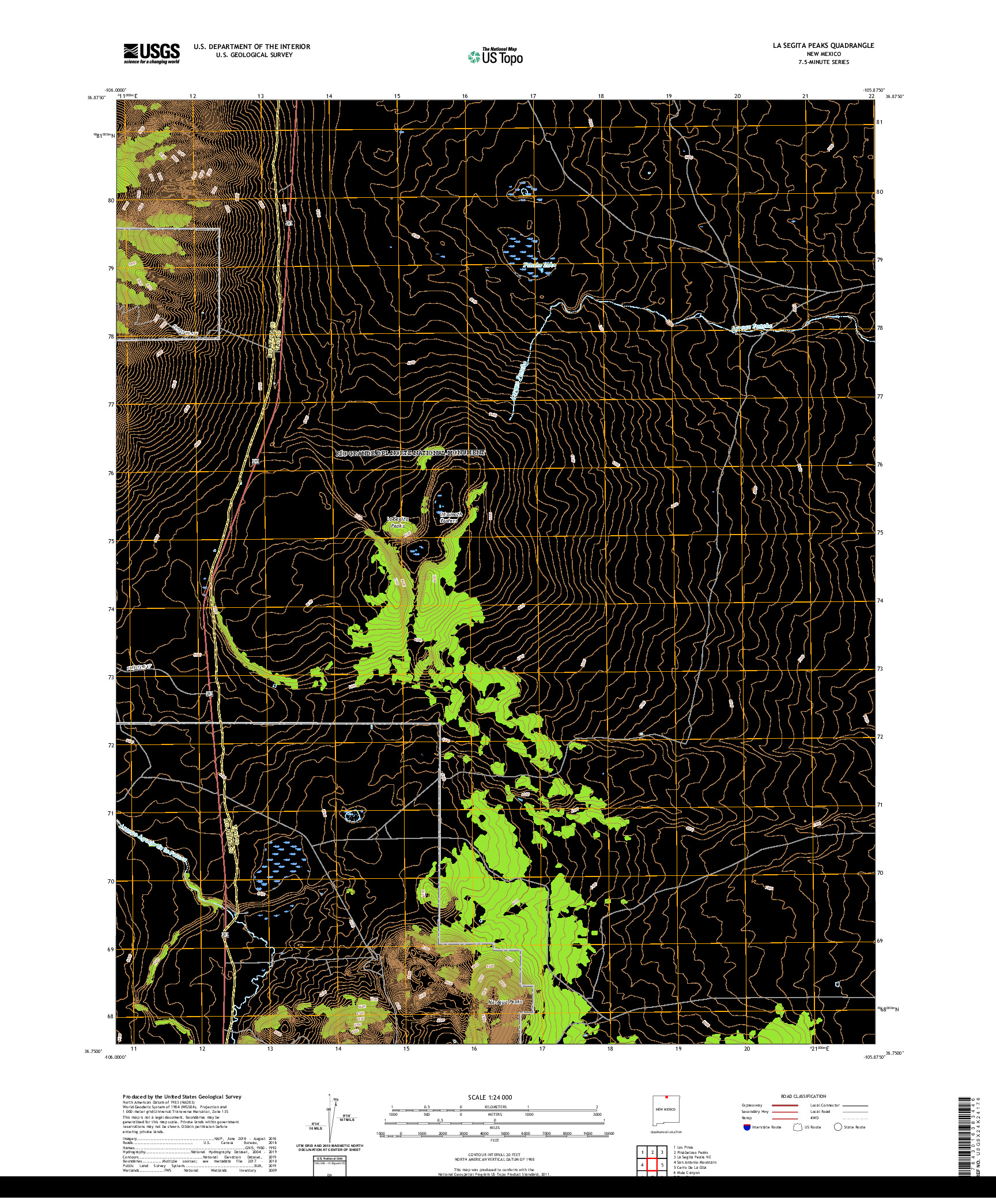 USGS US TOPO 7.5-MINUTE MAP FOR LA SEGITA PEAKS, NM 2020