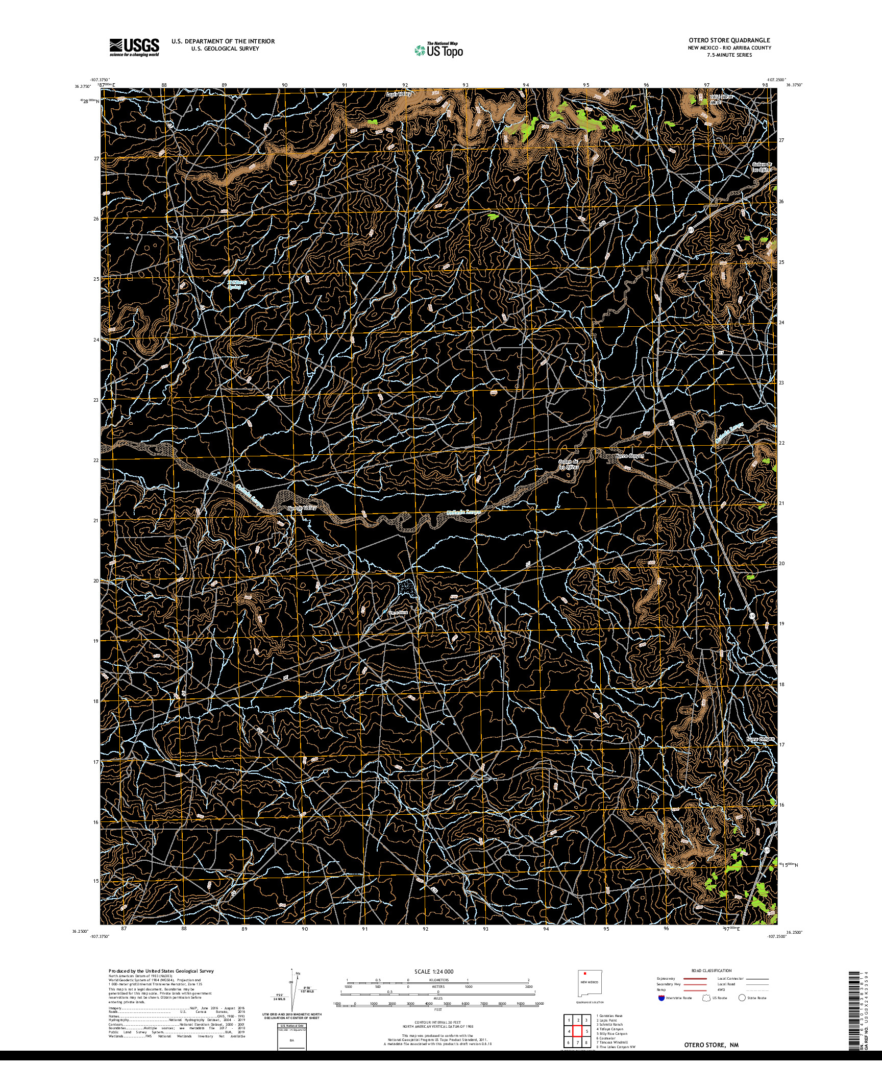 USGS US TOPO 7.5-MINUTE MAP FOR OTERO STORE, NM 2020