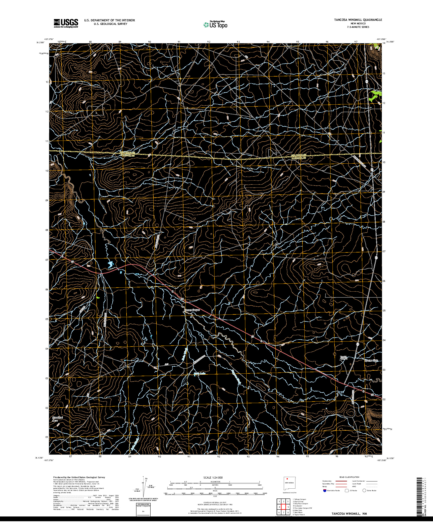 USGS US TOPO 7.5-MINUTE MAP FOR TANCOSA WINDMILL, NM 2020