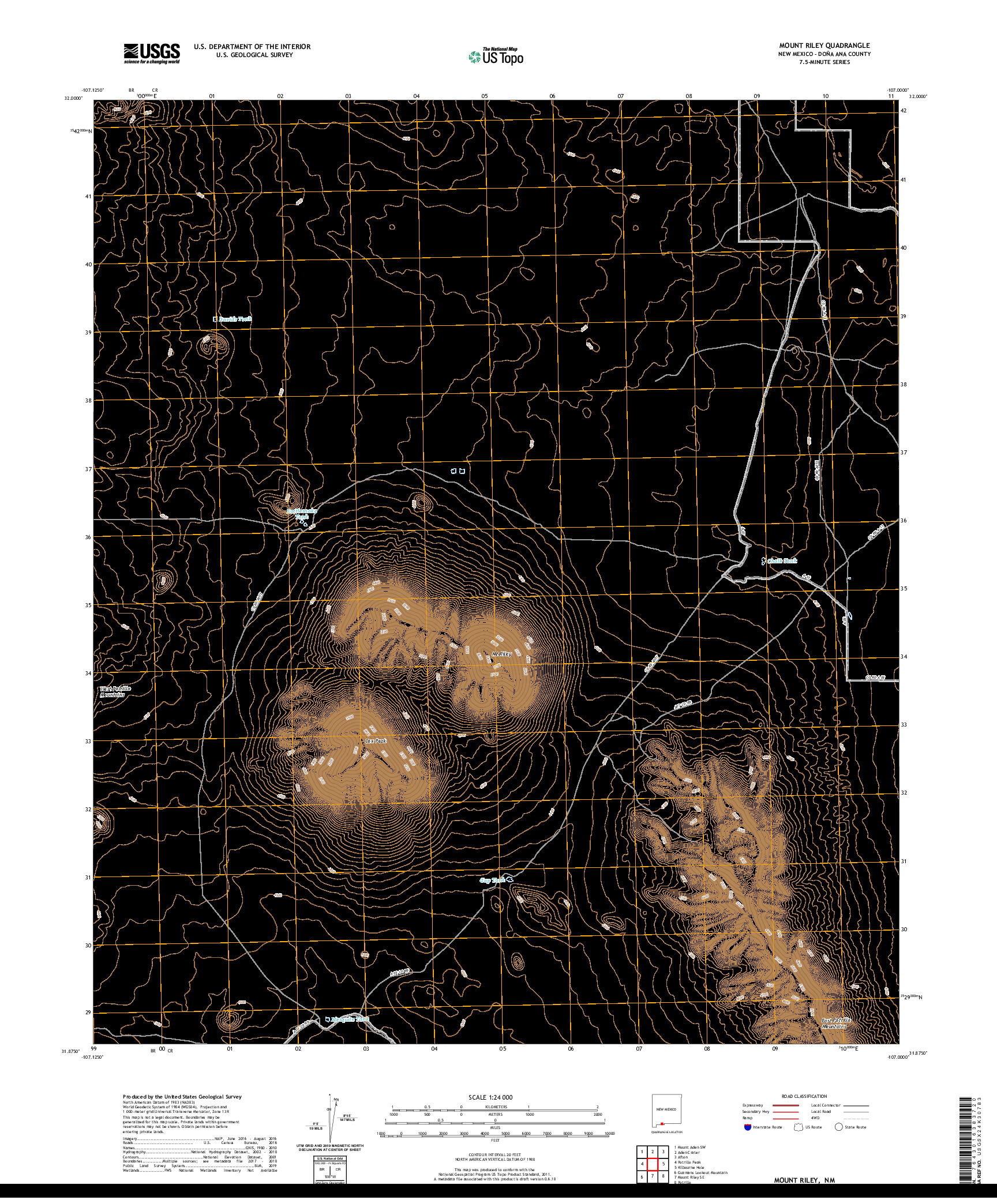 USGS US TOPO 7.5-MINUTE MAP FOR MOUNT RILEY, NM 2020